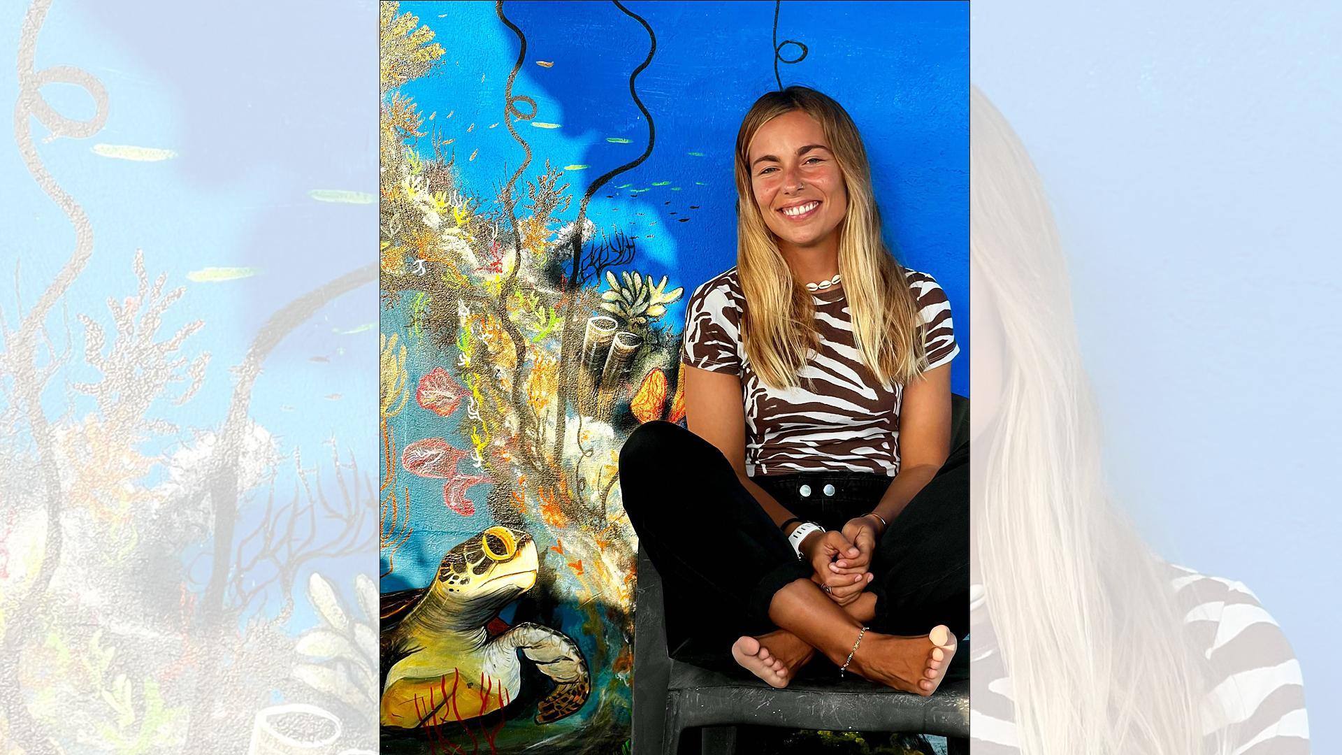 June Arrieta Fernández, de 30 años, en las instalaciones de Manta Divers, en Guraidhoo./