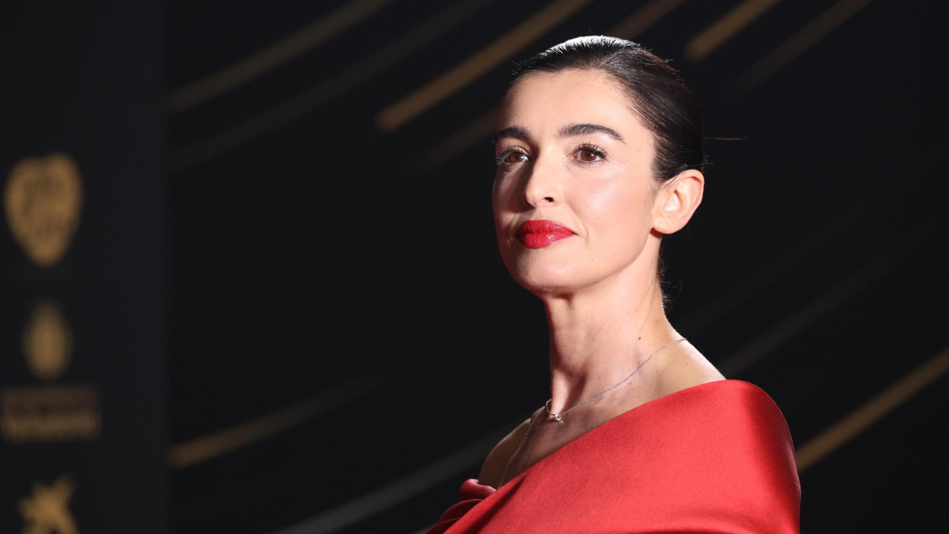 La modelo Blanca Romero, en la alfombra rosa de los Goya