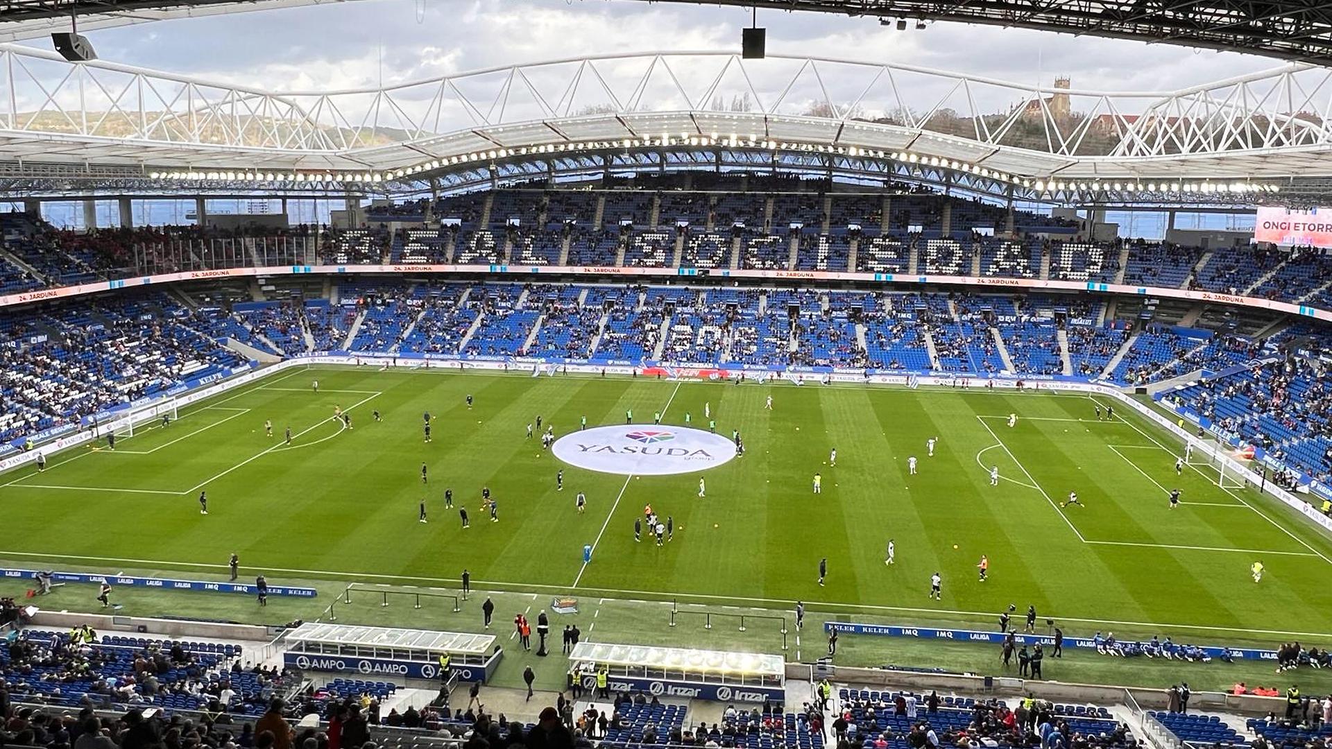 Aspecto del Reale Arena ante del inicio del Real Sociedad-Osasuna.