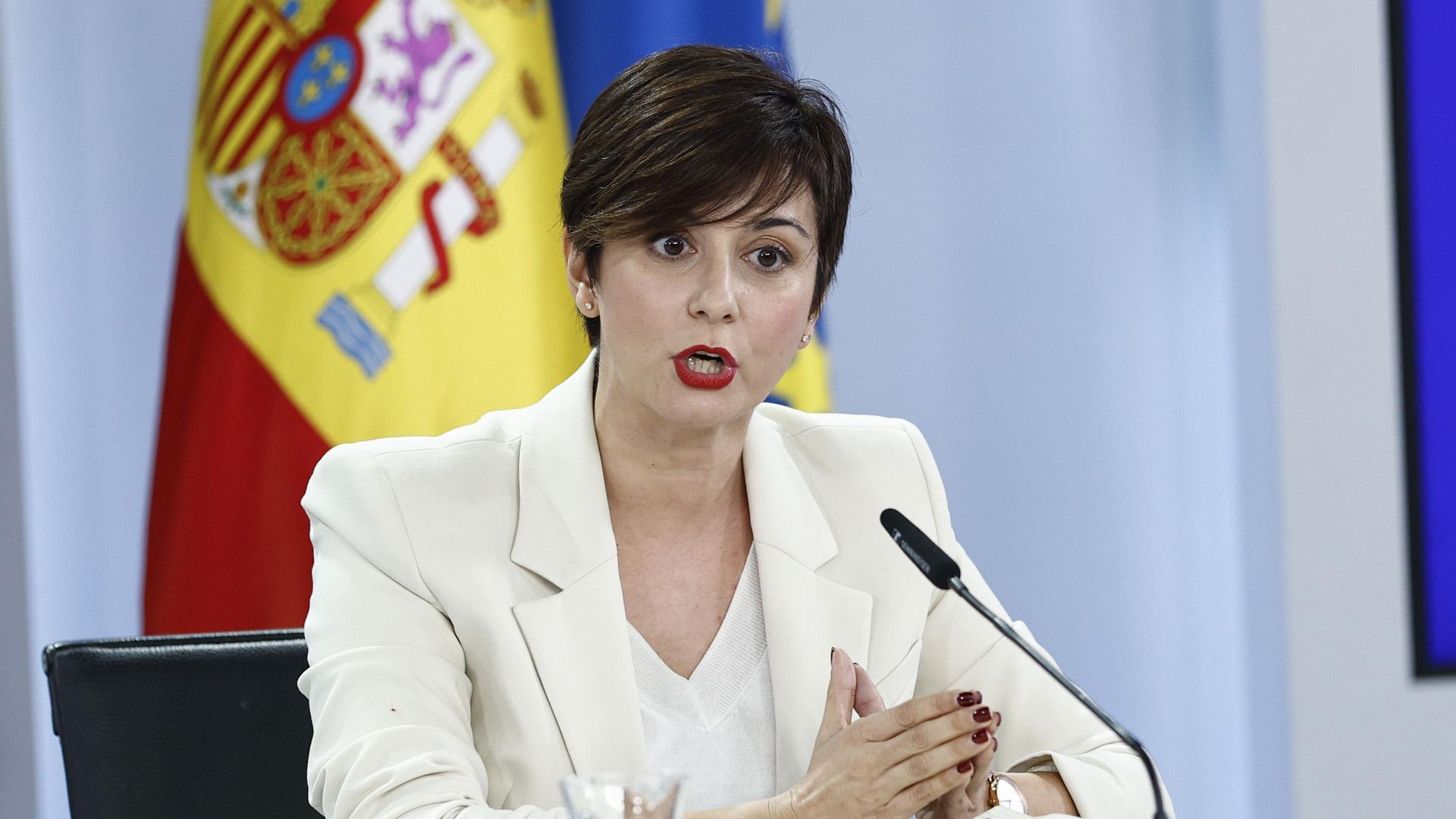 La ministra de Vivienda, Isabel Rodríguez, durante la rueda de prensa tras el Consejo de Ministros de este martes
