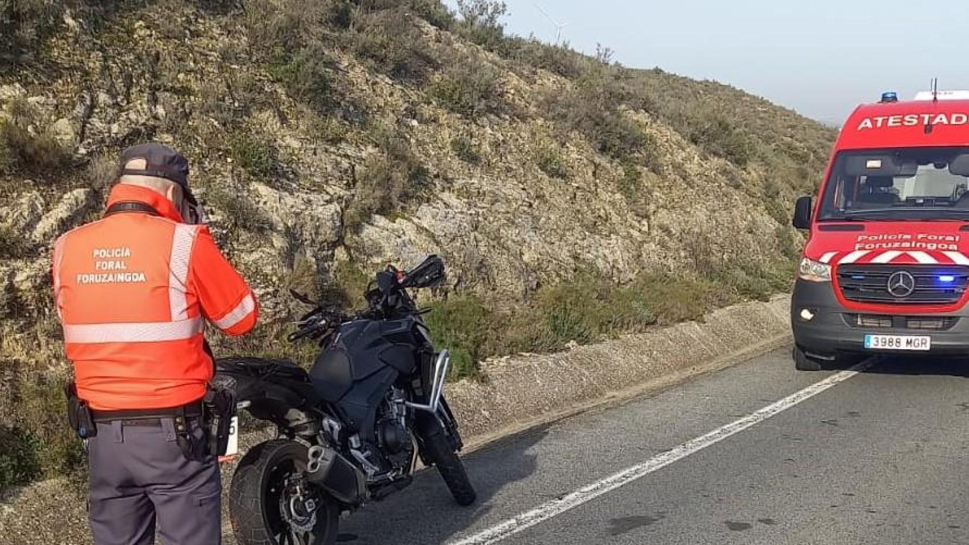 La motocicleta en la que viajaba el herido