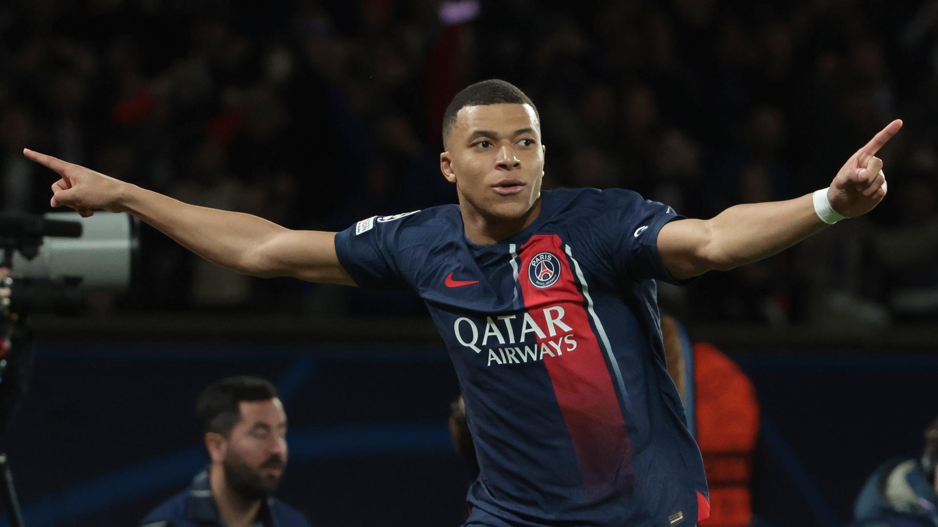 Kylian Mbappé tras anotar a la Real Sociedad