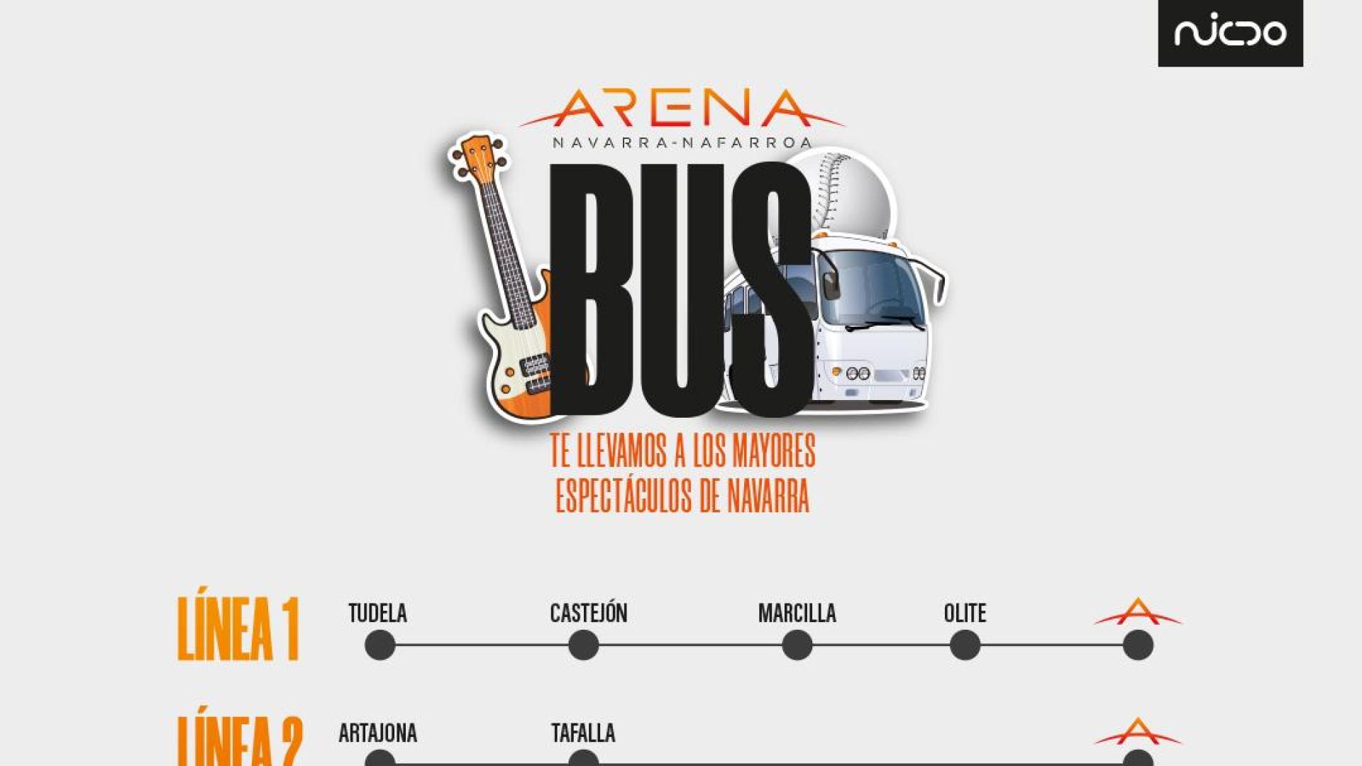 El Arena Bus contará con 6 líneas