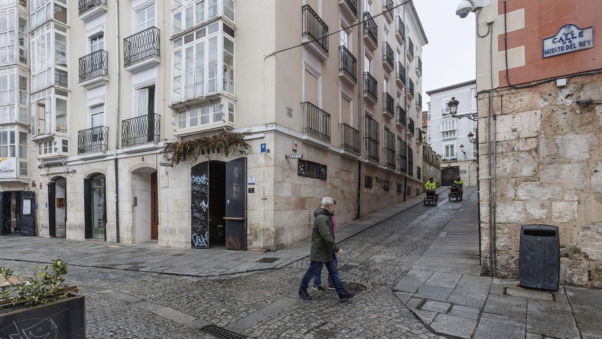 Calle Huerto del Rey, en Burgos. El fallecido había ido a Burgos a celebrar una despedida de soltero