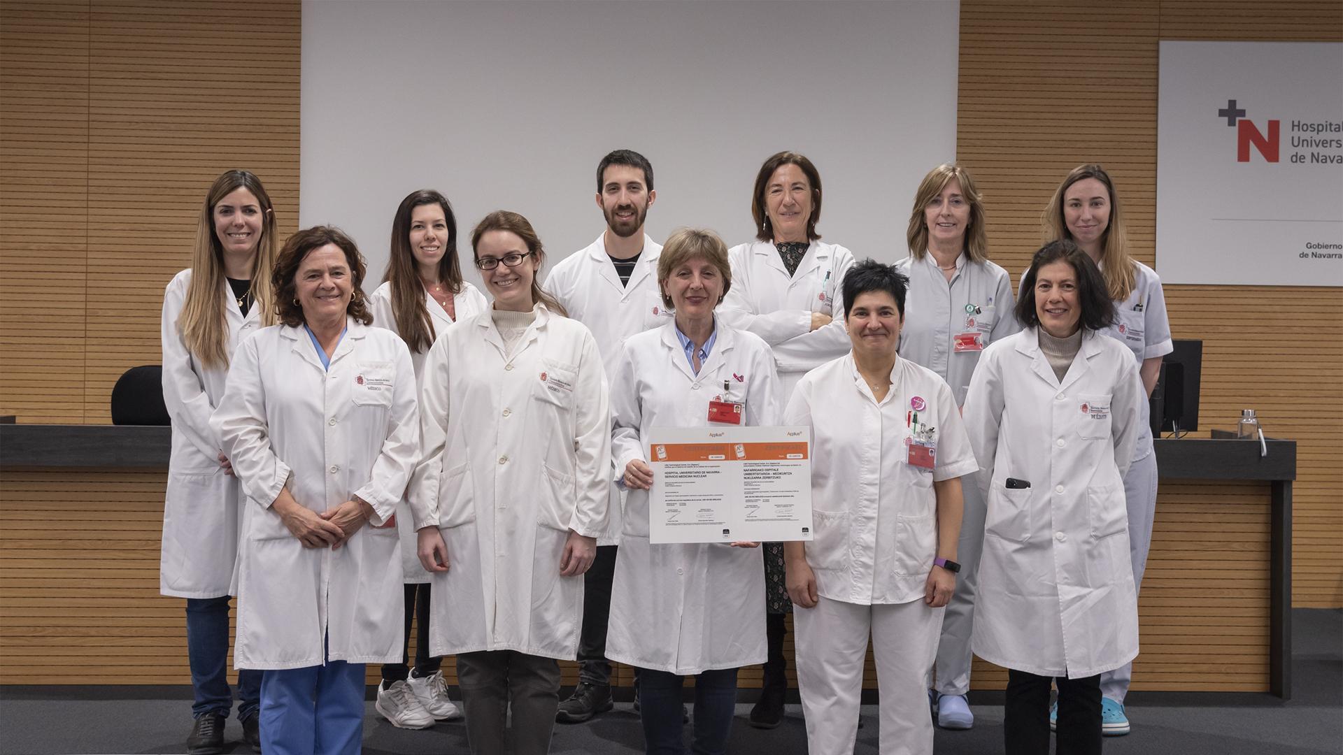 Equipo profesional del Servicio de Medicina Nuclear del Hospital Universitario de Navarra.