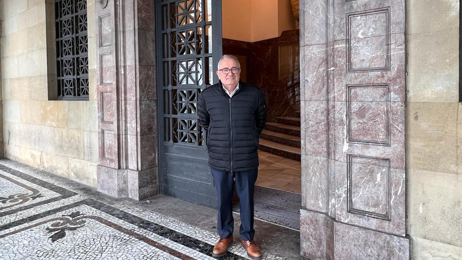 Luis Sabalza, este miércoles al término de la reunión en la Delegación del Gobierno