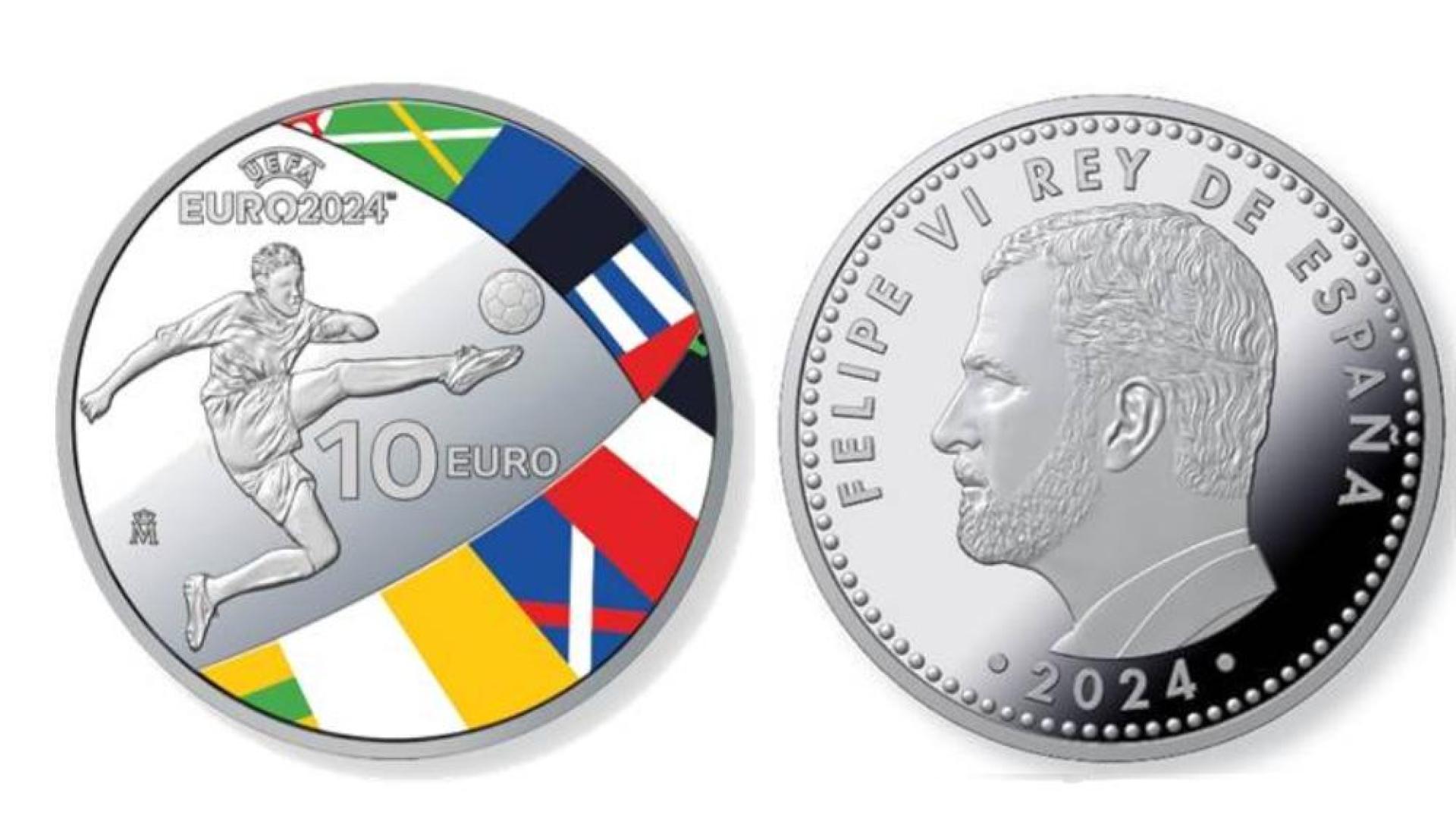 Diseño de la nueva moneda de la FNMT con motivo de la Eurocopa