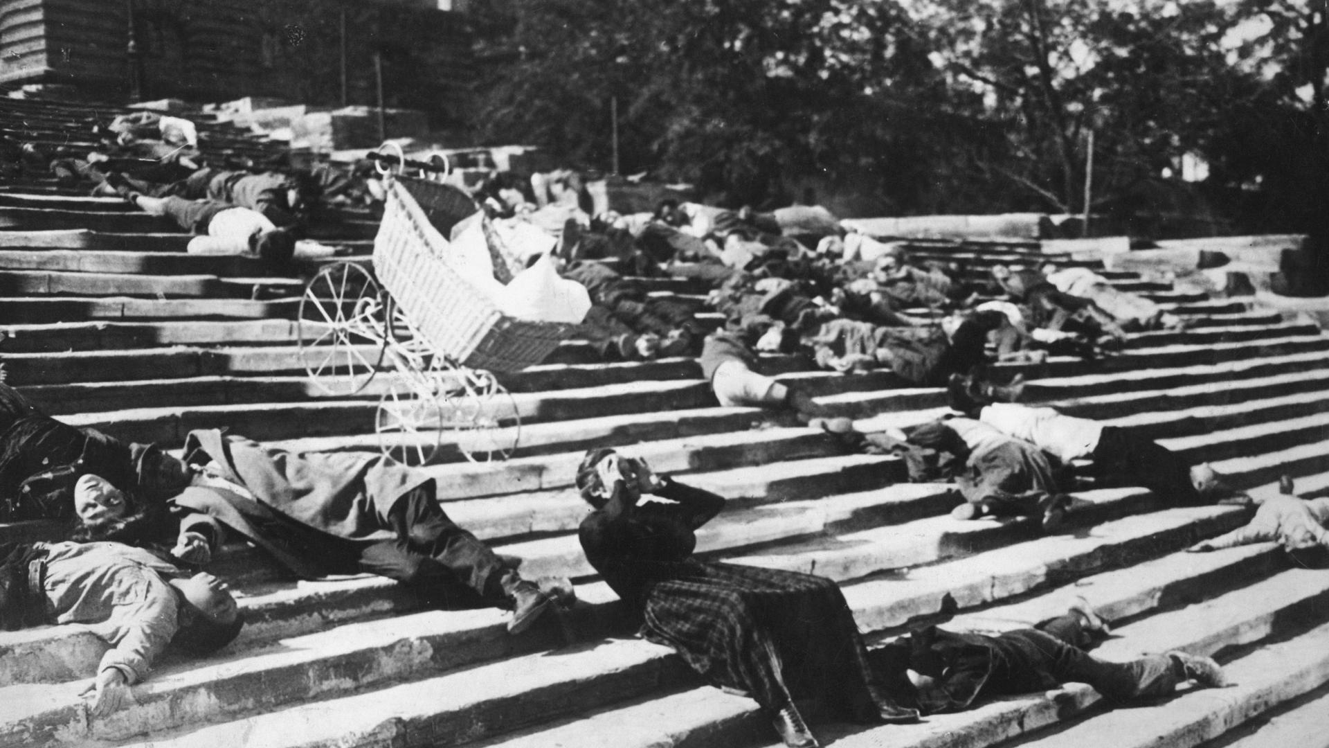 Fotograma de la escalera de Odesa de la película 'El acorazado Potemkin'