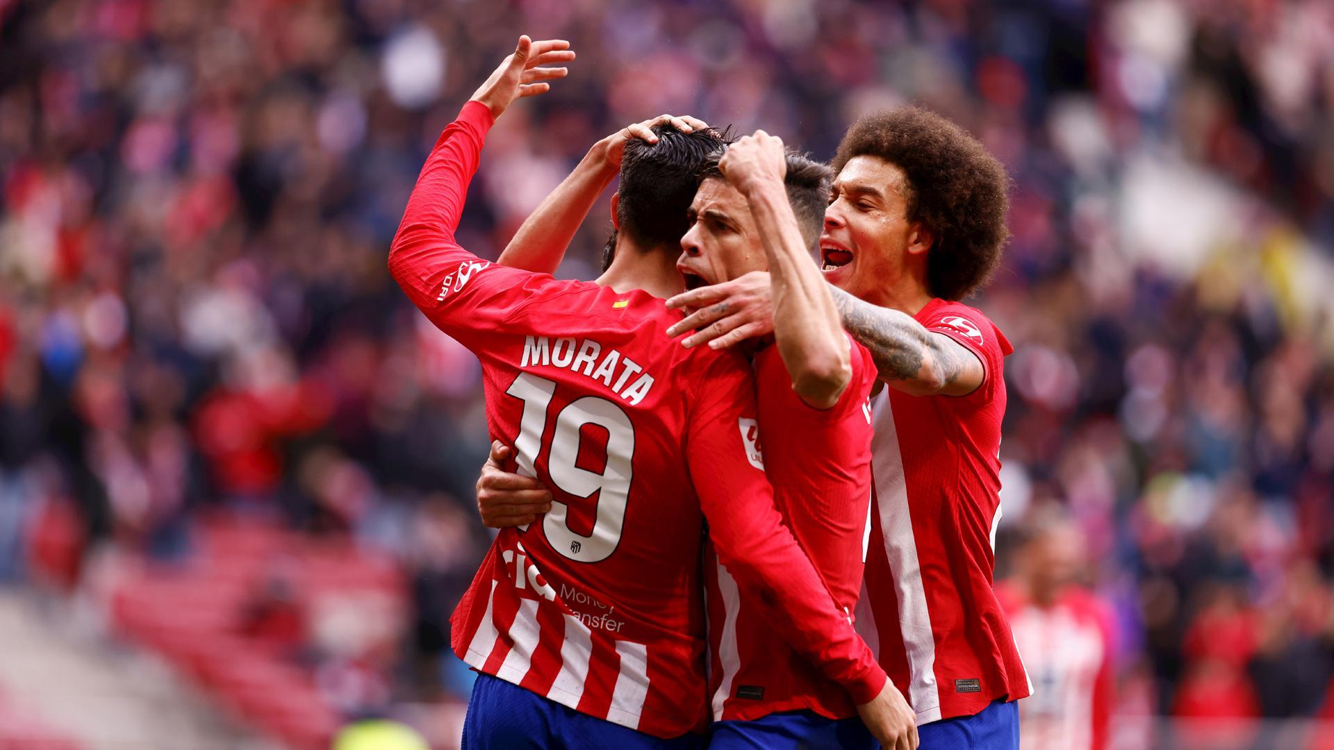 Álvaro Morata celebra su tanto frente al Real Betis