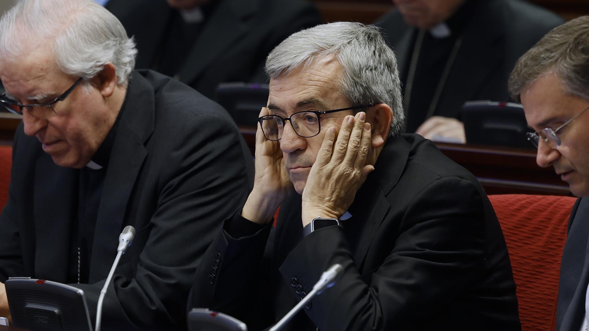 Luis Argüello, durante la reunión plenaria de los obispos de la Conferencia Episcopal Española