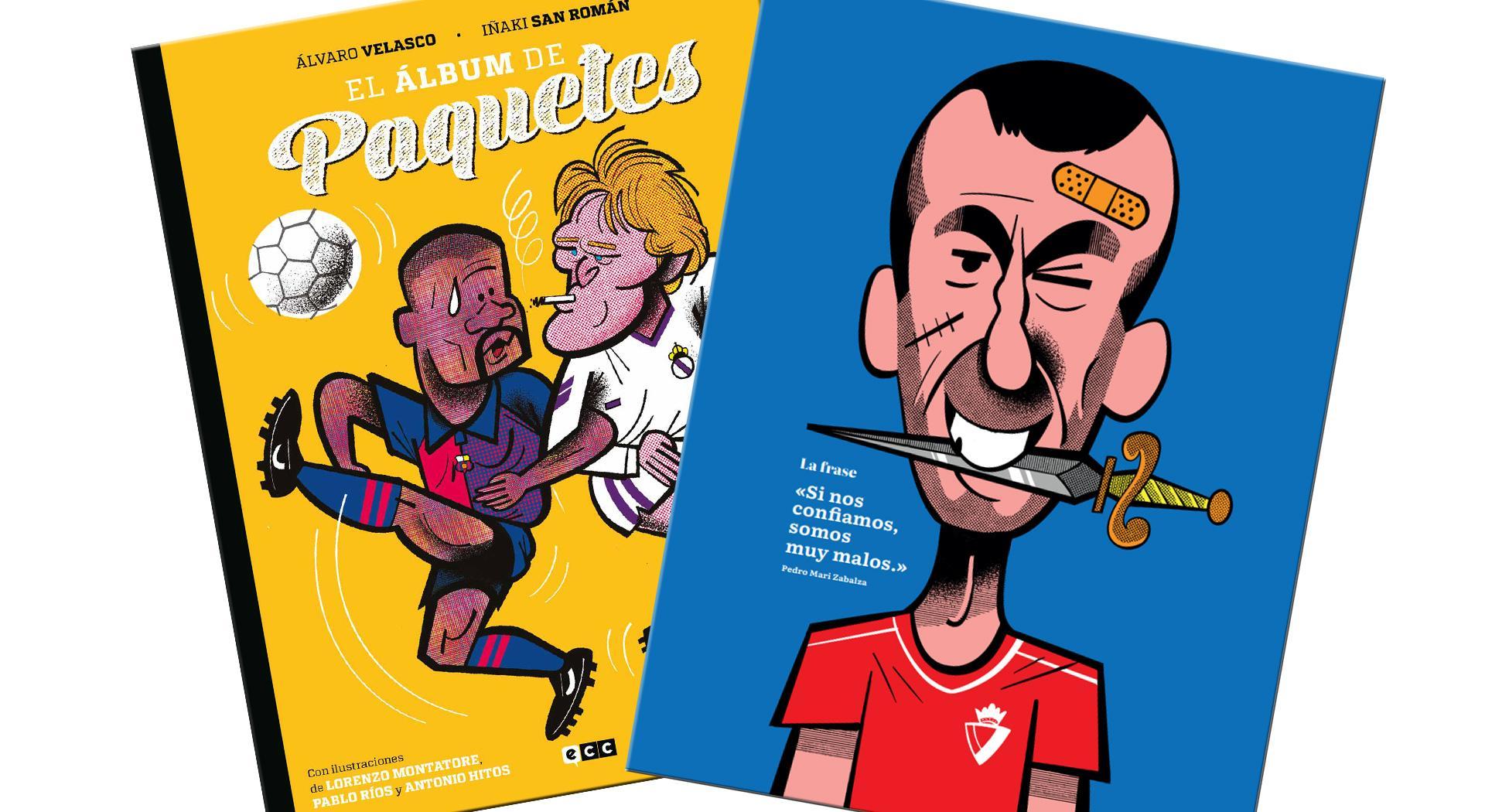 A la izquierda, la portada de 'El Álbum de Paquetes'; a la derecha, ilustración de Patxi Puñal