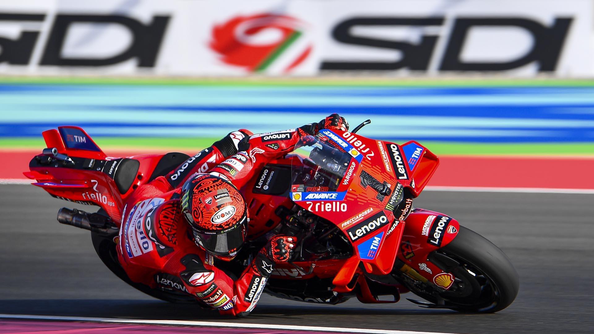 Bagnaia, en acción en el GP Qatar