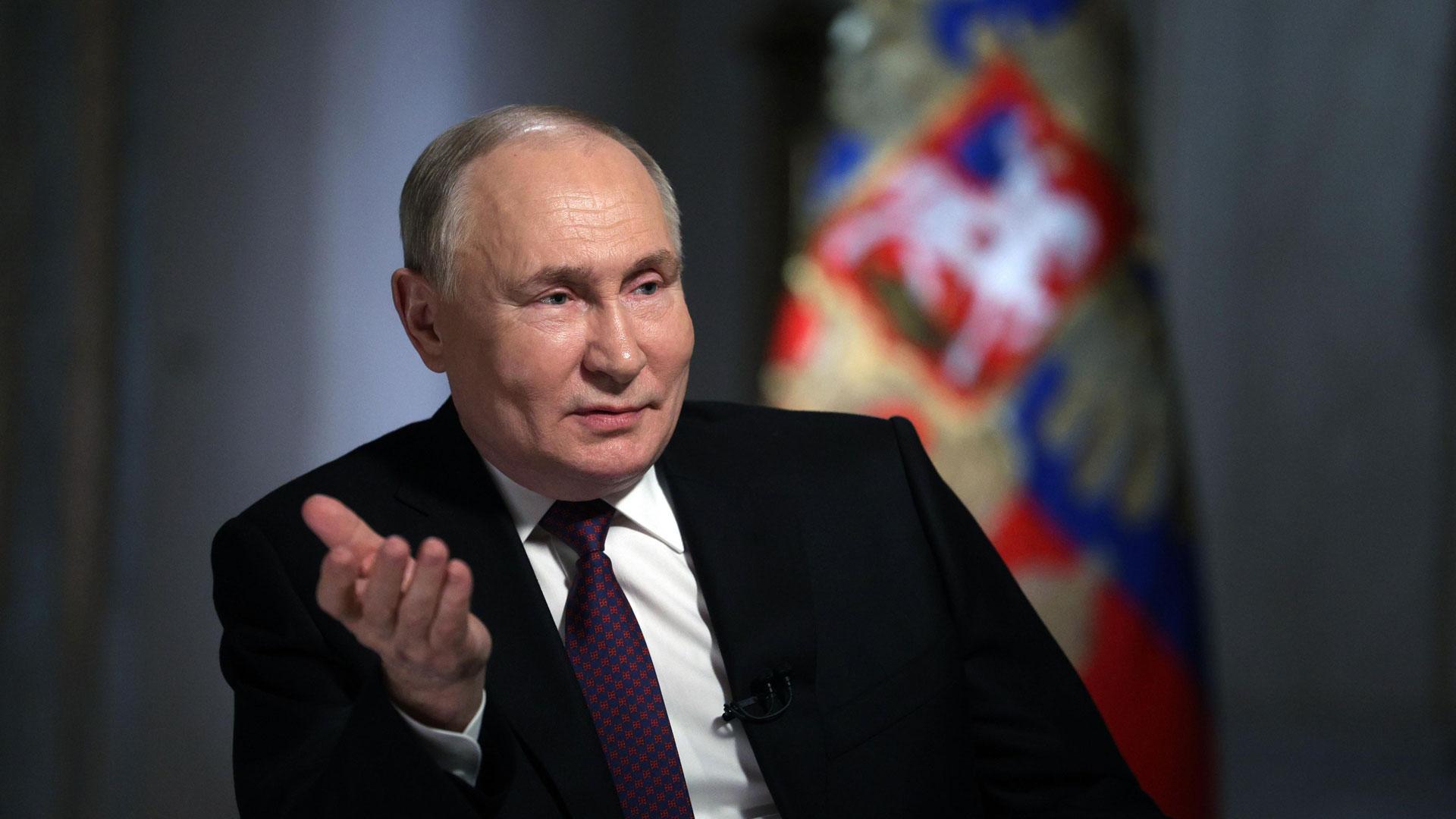 Putin, en una entrevista concedida a los medios estatales rusos antes de las elecciones presidenciales rusas