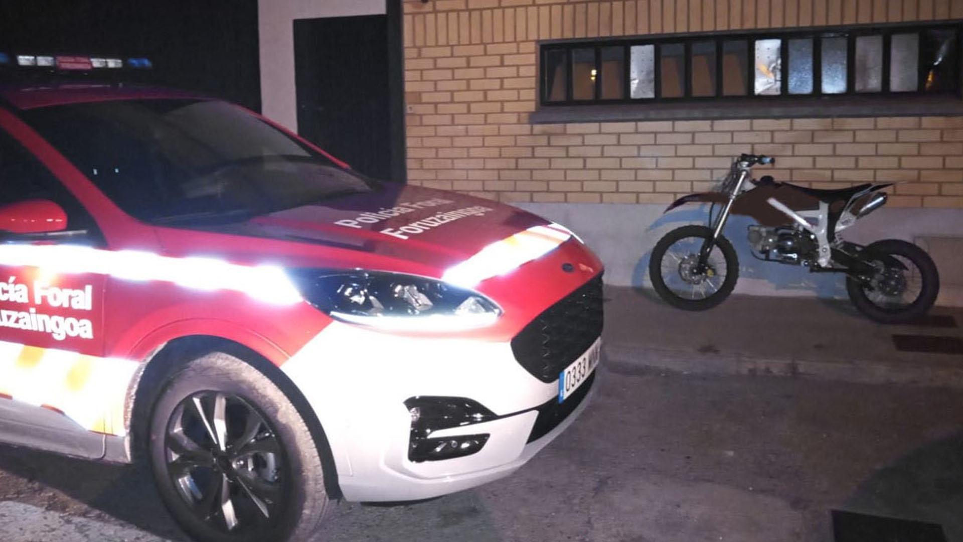 Una de las motocicletas de los detenidos en Murchante