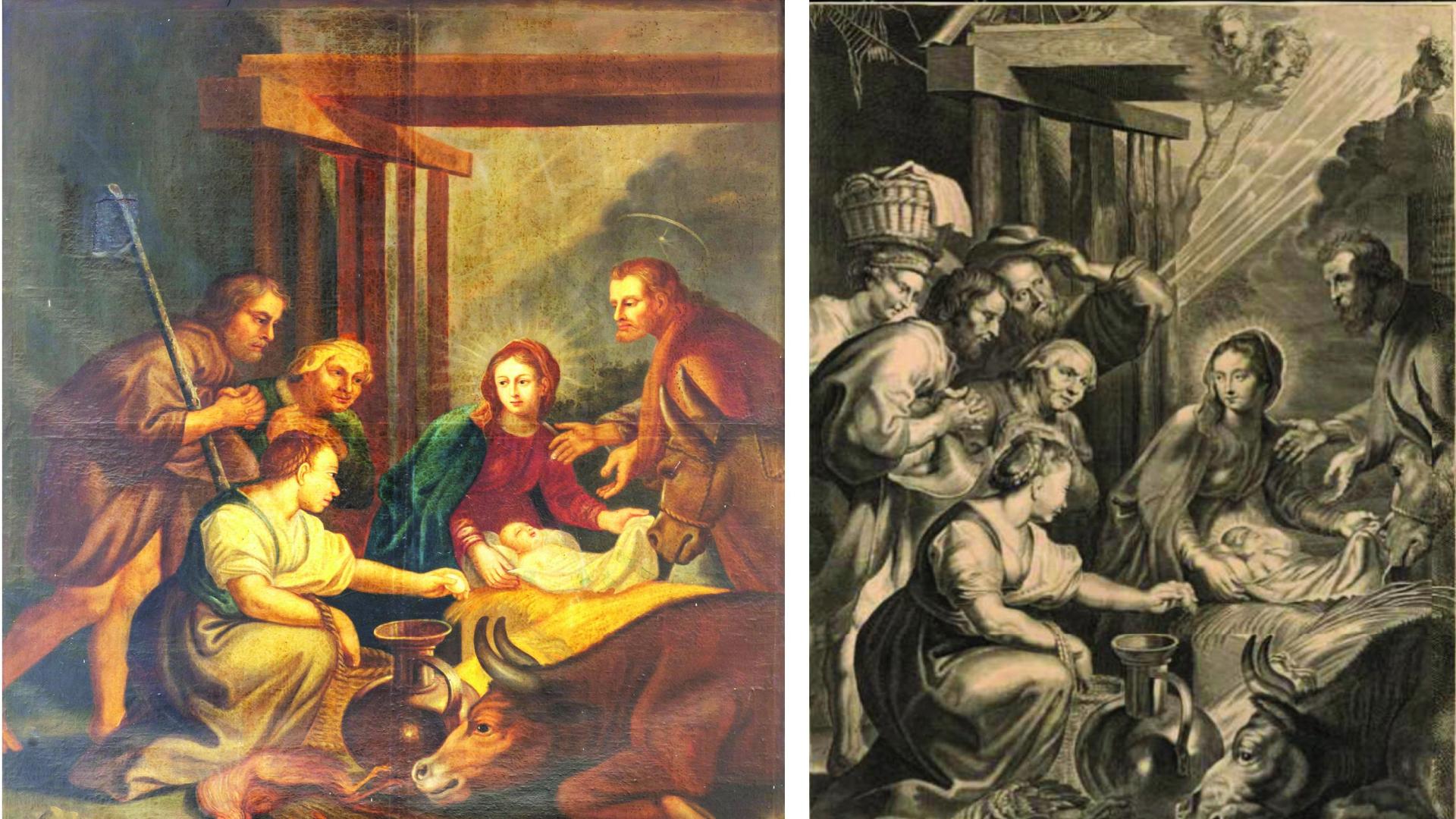 Adoración de los pastores en los Carmelitas Descalzos de Pamplona, por Pedro Antonio de Rada, c. 1765