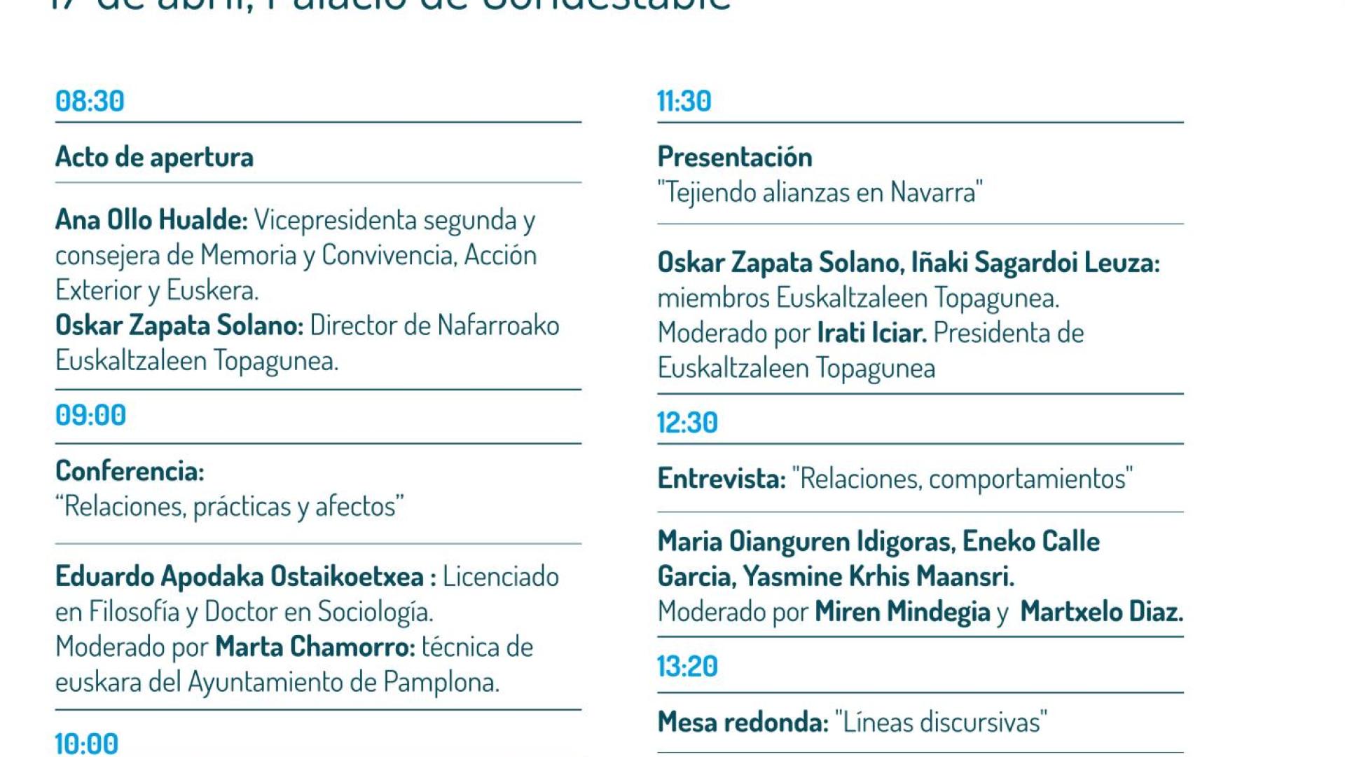 Programa de la jornada 'Tejer alianzas'