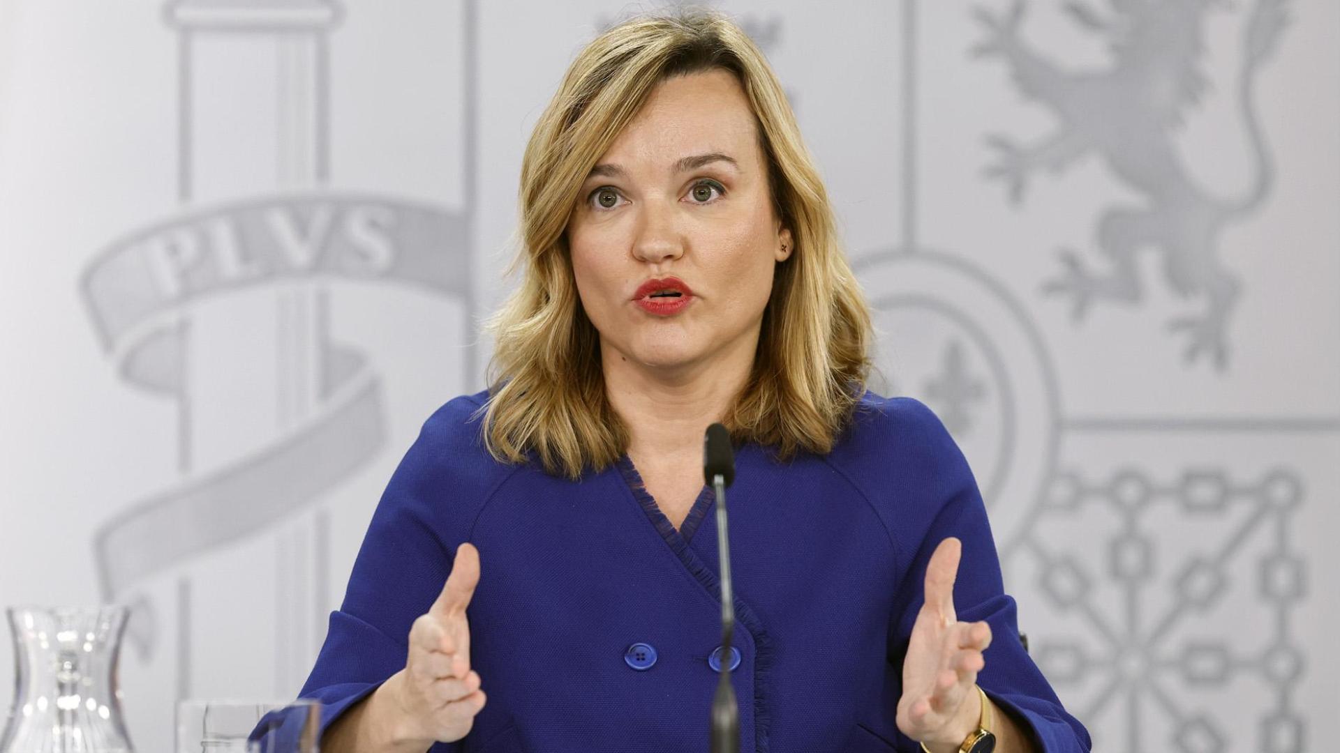 La portavoz del Gobierno, Pilar Alegría, en la rueda de prensa posterior al Consejo de Ministros