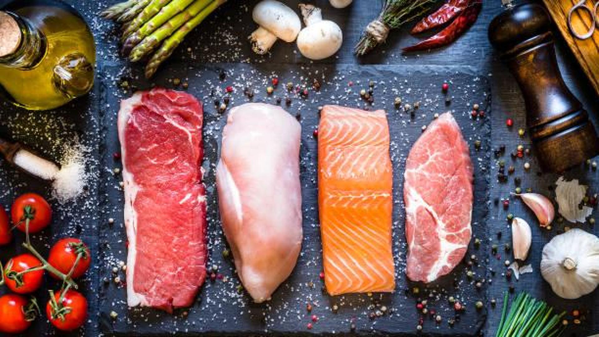 Imagen de carne y de pescado