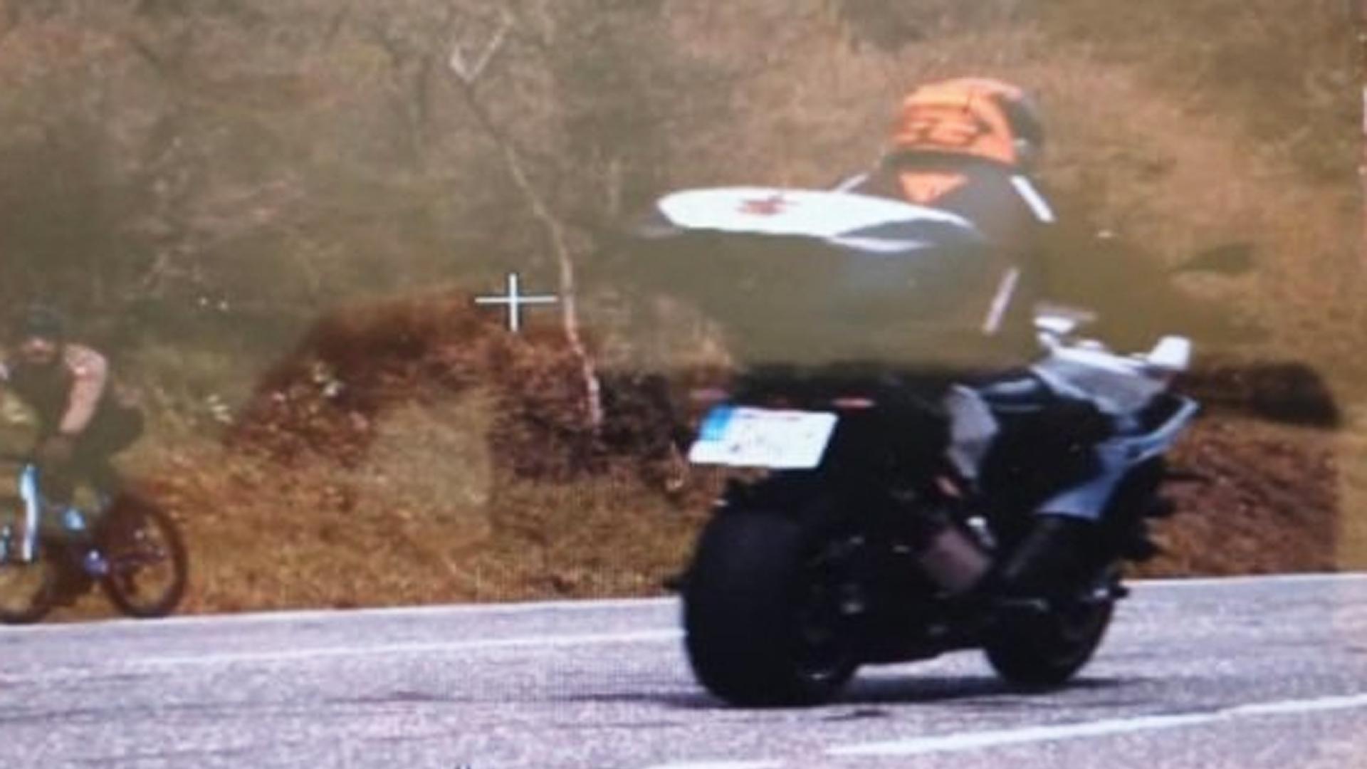 Imagen captada por el radar del motorista a 178 kilómetros por hora en la N-135./