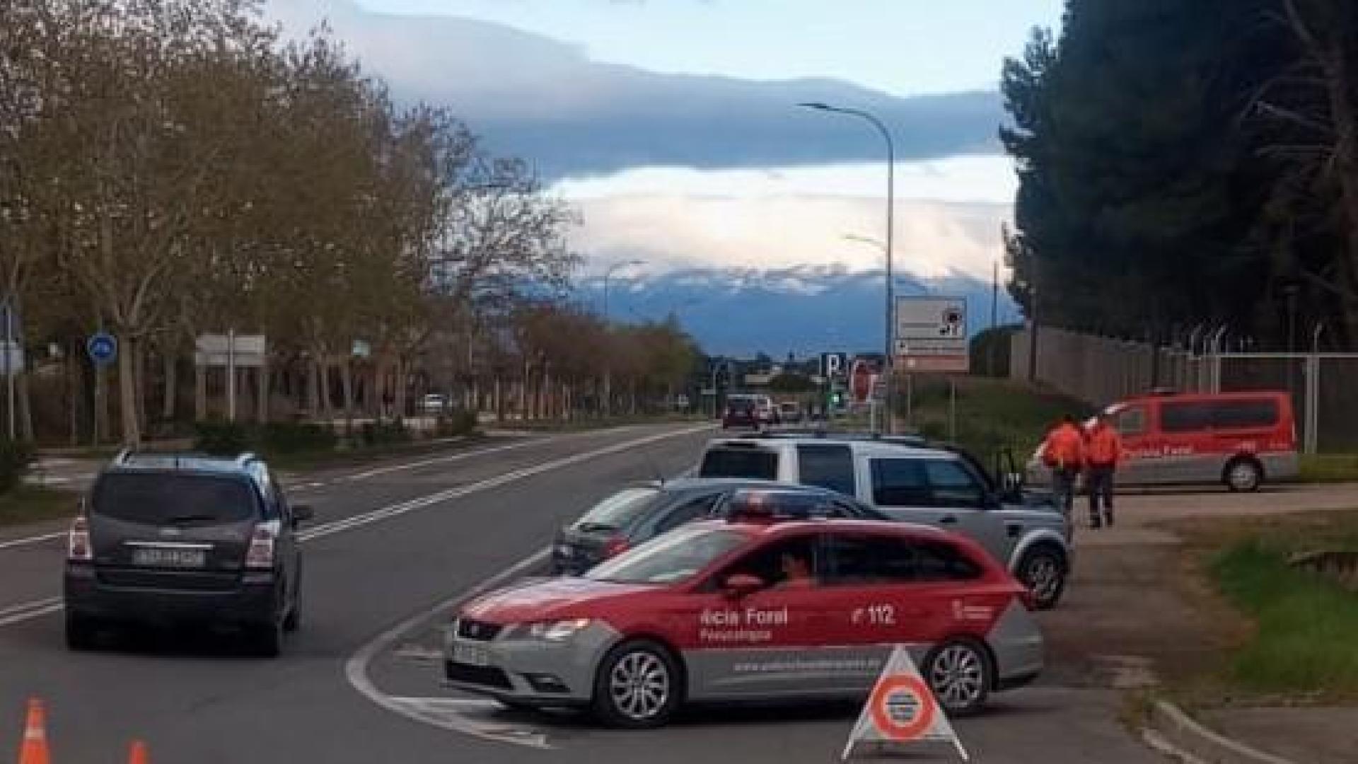 Imagen del control de drogas de la Policía Foral en Tudela