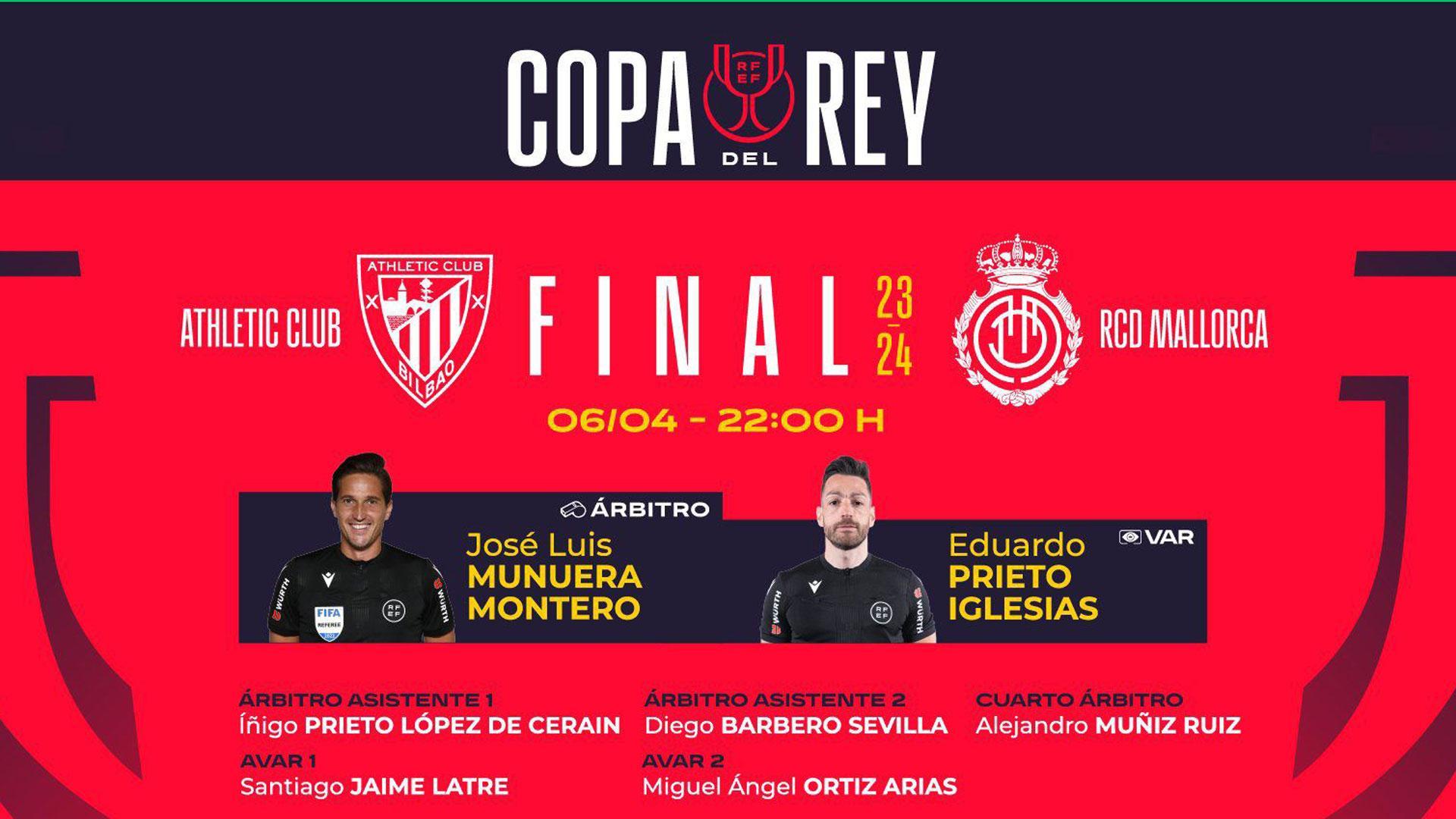 Munuera Montero arbitrará la final de Copa del Rey con Prieto Iglesias en el VAR