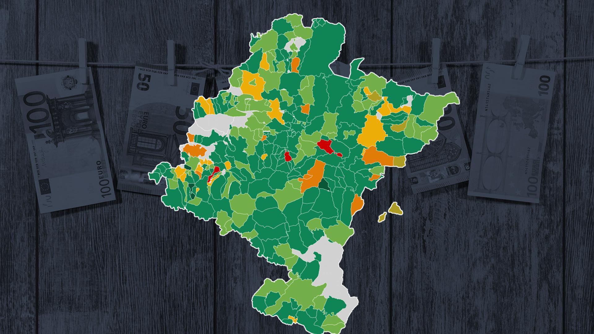Pulse sobre los municipios en el gráfico inferior para ver los datos completos