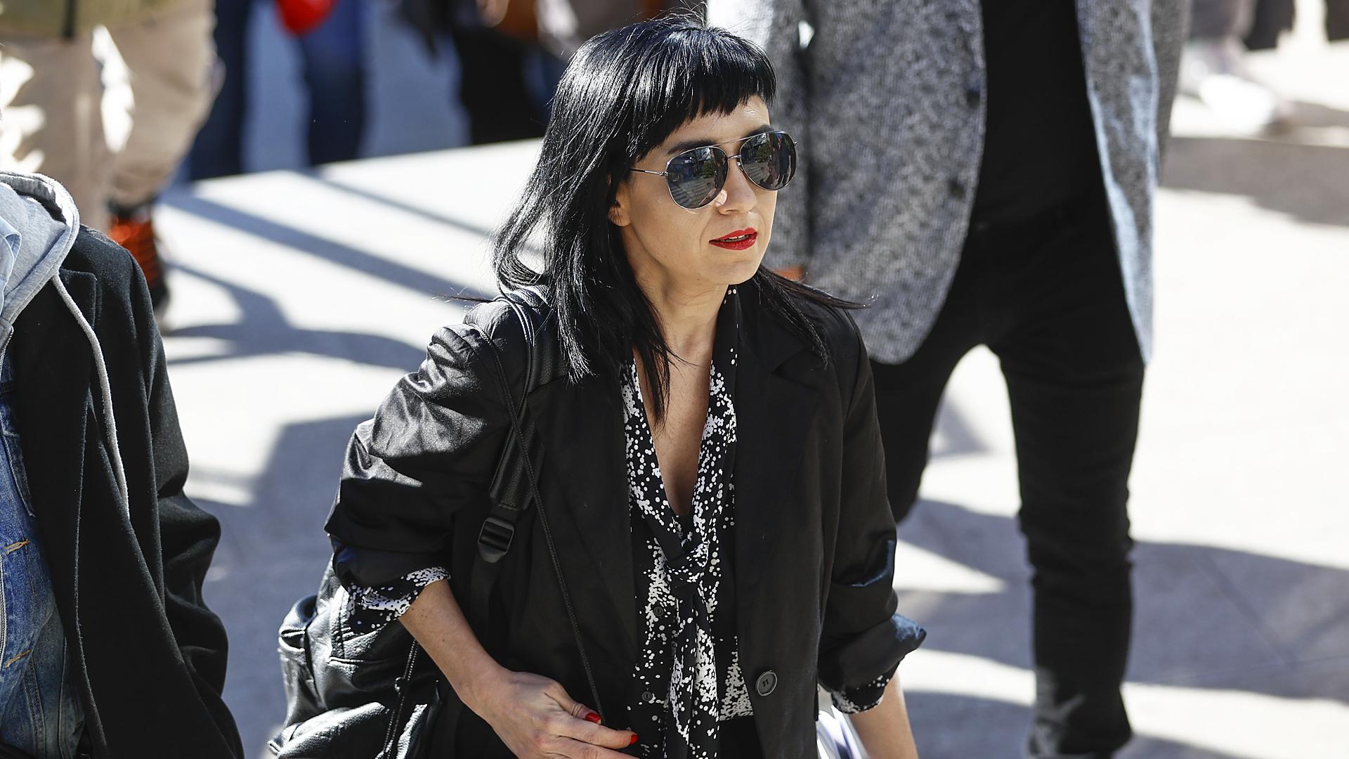 La mujer de Rafael Amargo, Silvia Calvet, a su llegada a la Audiencia de Madrid el pasado miércoles 10 de abril.