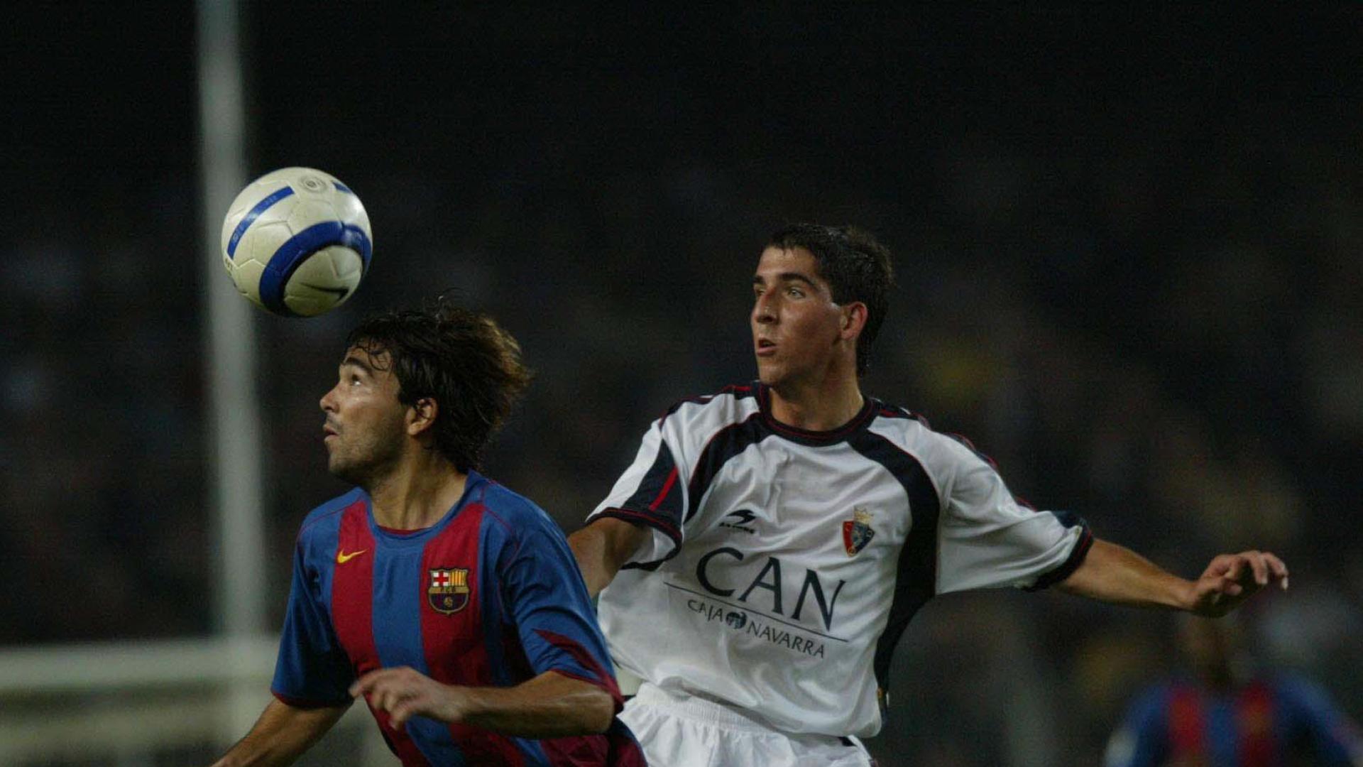 Raúl, con Deco, el día de su debut en octubre de 2004.