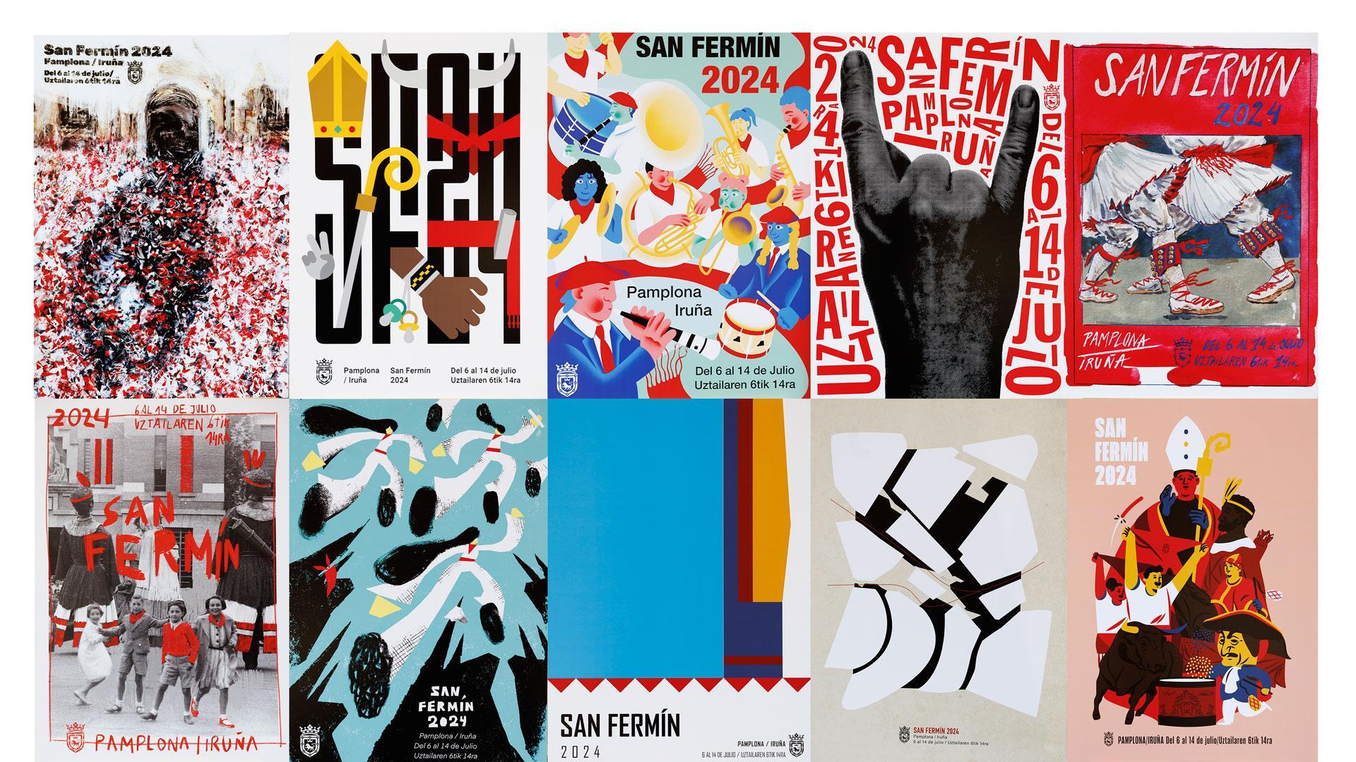 Las 10 obras finalistas que optan a ganar el concurso del cartel de San Fermín 2024