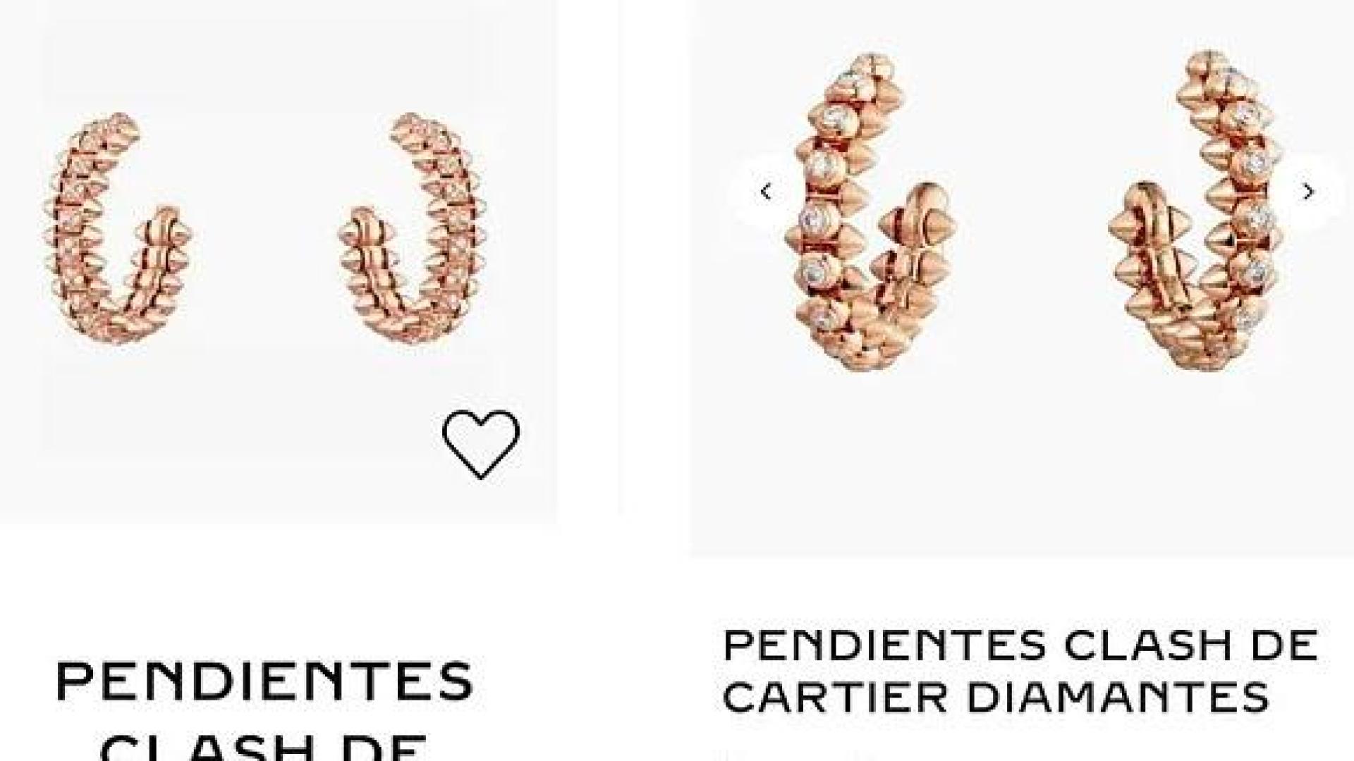 A la izquierda, el precio de los pendientes al momento de la compra. A la derecha, el precio actual