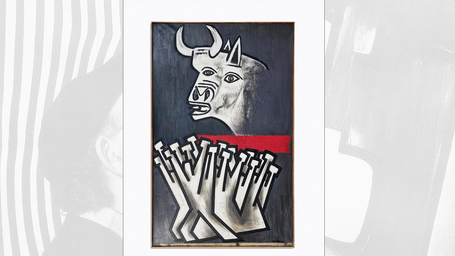 Boceto del cartel que presentó Agustín Ibarrola para los Sanfermines de 1974 que finalmente fue censurado