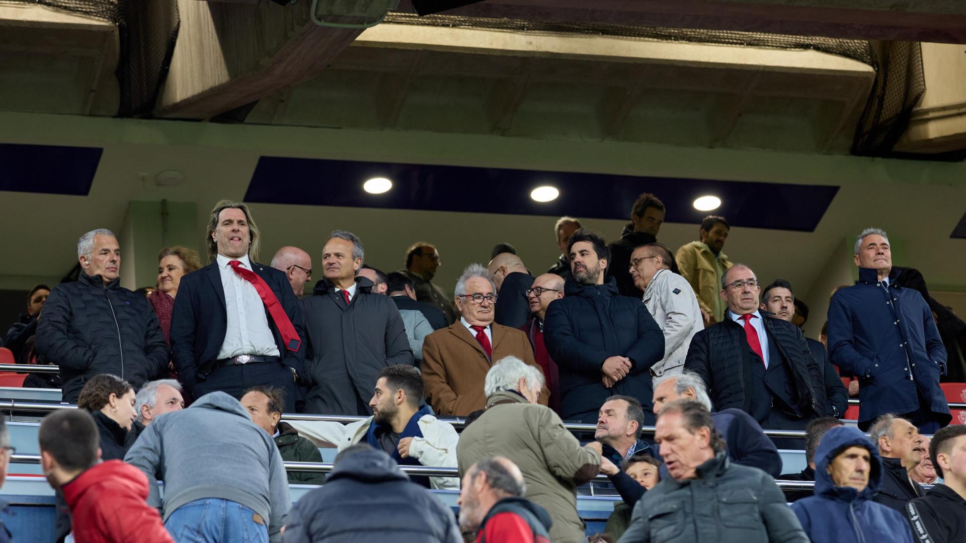 El palco presidencial en el último partido celebrado en El Sadar
