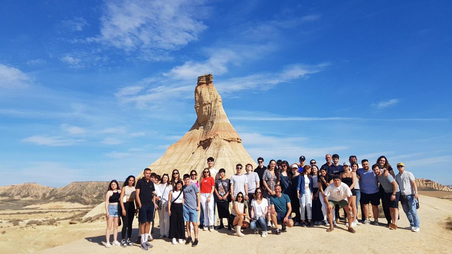 Alumnado del Basque Culinary Center, en su visita del pasado año al Castildetierra en las Bardenas Reale