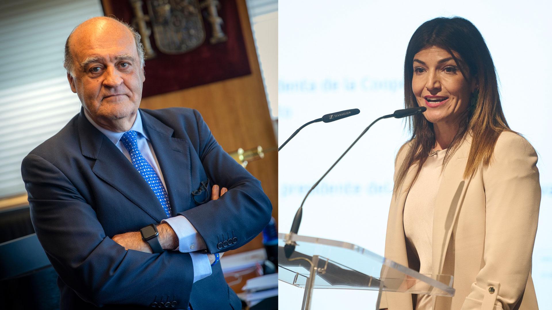 De izda. a dcha., Joaquín Galve Sauras, presidente del Tribunal Superior de Justicia de Navarra (TSJN), y Mari Paz Benito Osés, titular del Juzgado de Instrucción nº 3 de Pamplona
