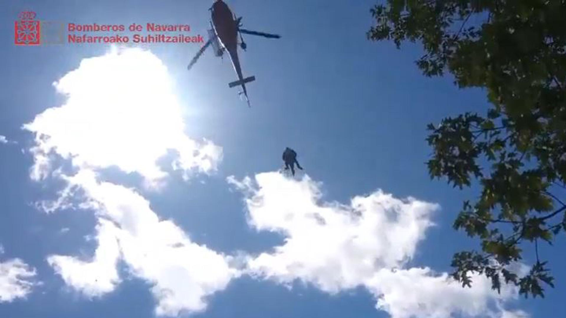 Rescatado un ciclista accidentado en Lesaka