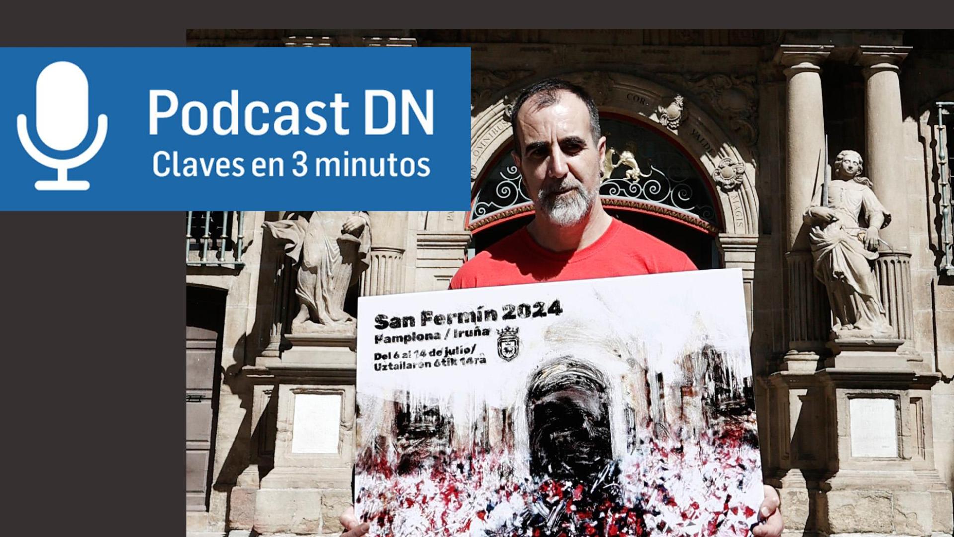 El diseñador gráfico donostiarra Ángel Blanco Egoskozabal, con el cartel ganador