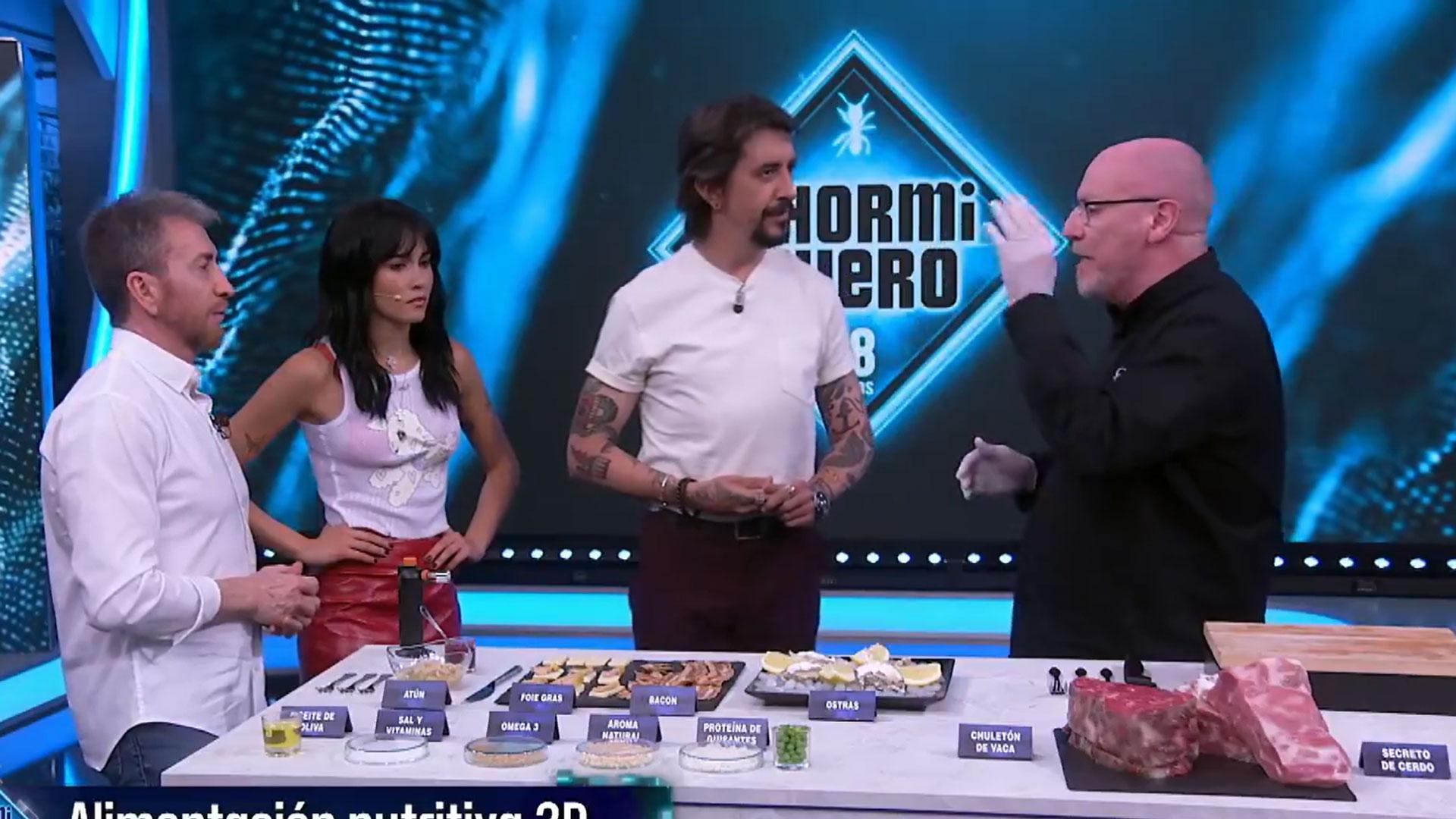 Pablo Motos, Aitana, Marron y Patxi Larumbe, de Coccus, en El Hormiguero