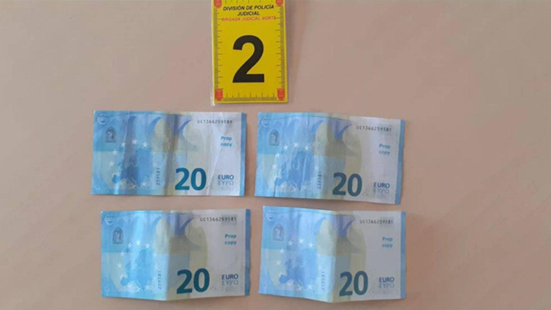 Varios de los billetes incautados por la Policía Foral