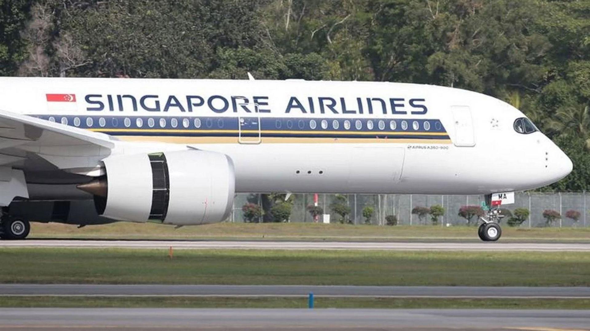 Un avión de la aerolínea Singapur Airlines