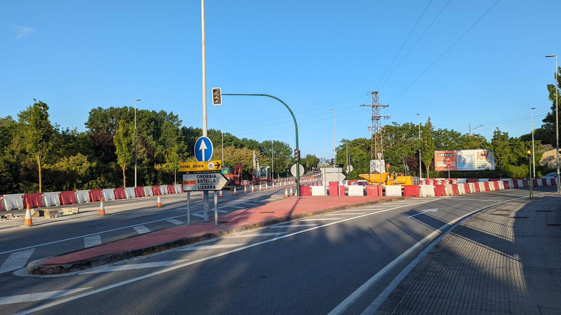 Prohibido el giro a la izquierda en el cruce entre San Jorge y carretera Estella un mes por obras