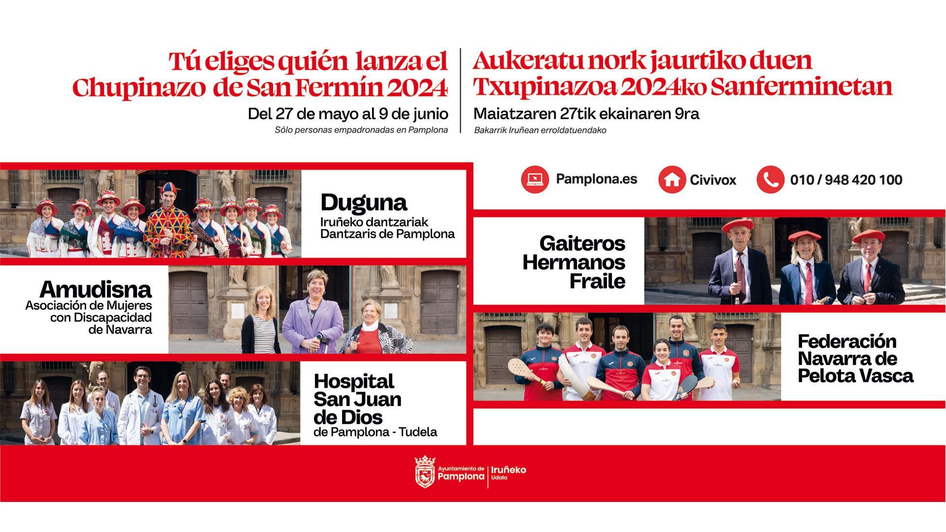 Estas son las cinco candidaturas seleccionadas para lanzar el Chupinazo 2024