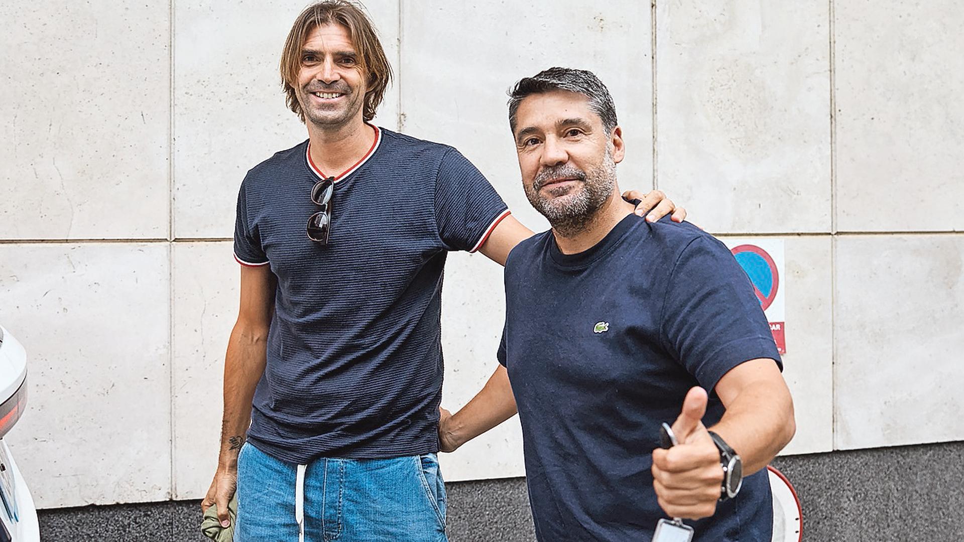 Dani Pendín y Dani Pastor llegaron a última hora de la tarde a Pamplona