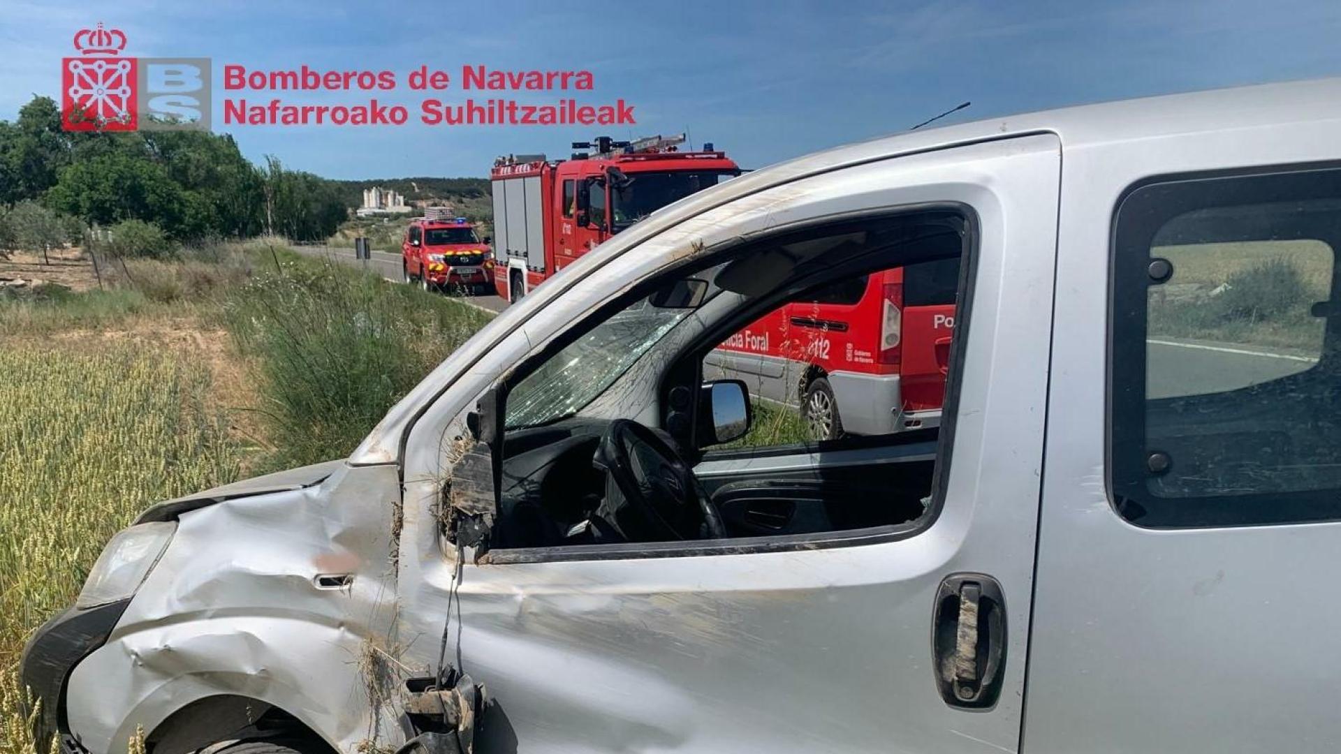Furgoneta del accidentado, tras el accidente