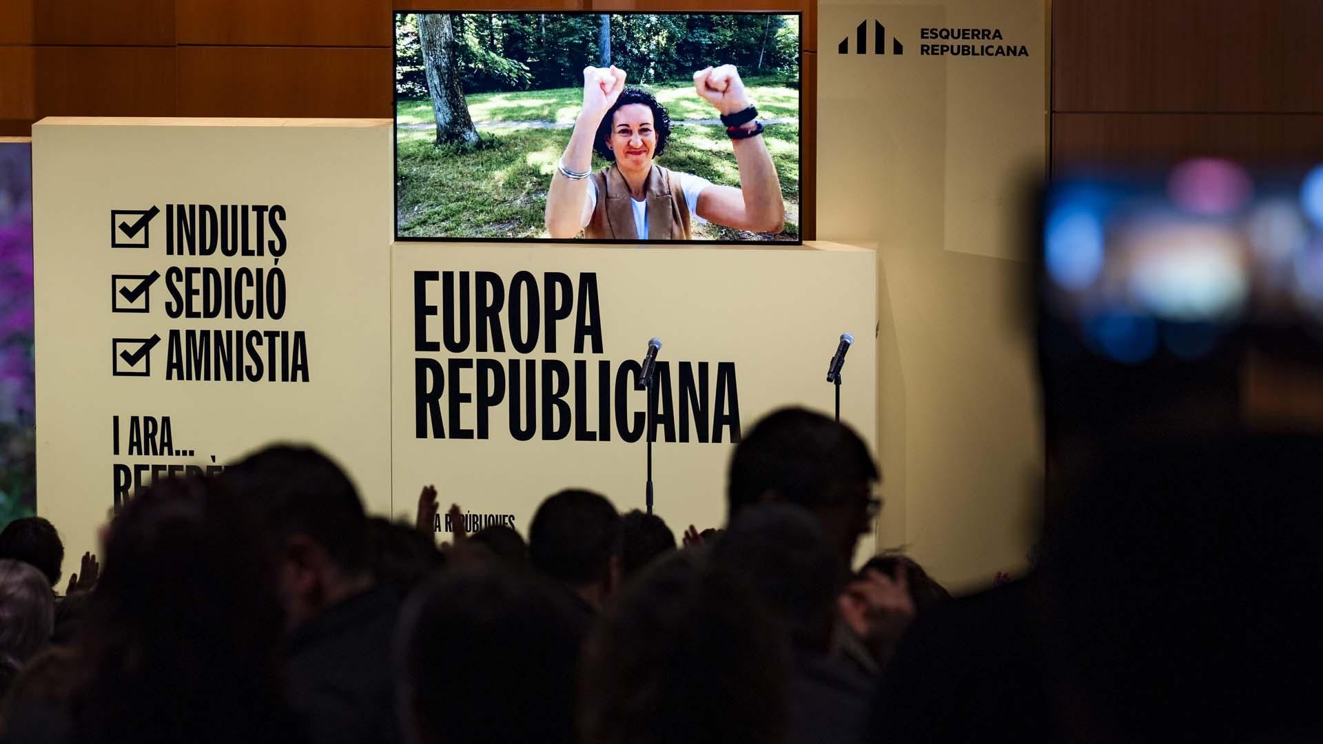 La secretaria general de ERC Marta Rovira participa vía telemática en el acto central de ERC en Vic