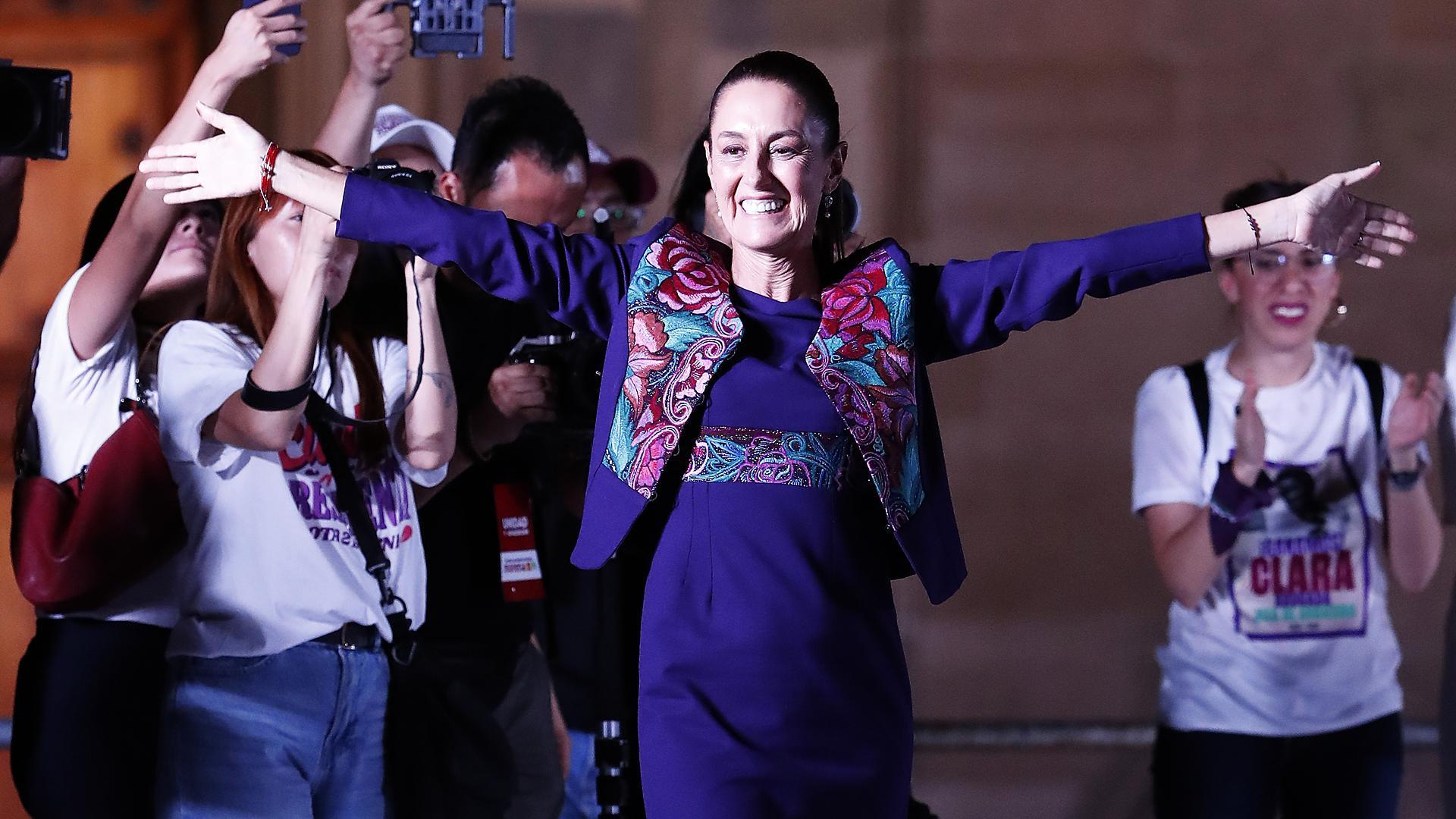 Claudia Sheinbaum celebra el triunfo en las elecciones presidenciales mexicanas