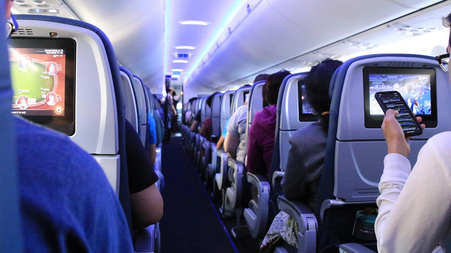 Imagen de archivo del interior de un avión