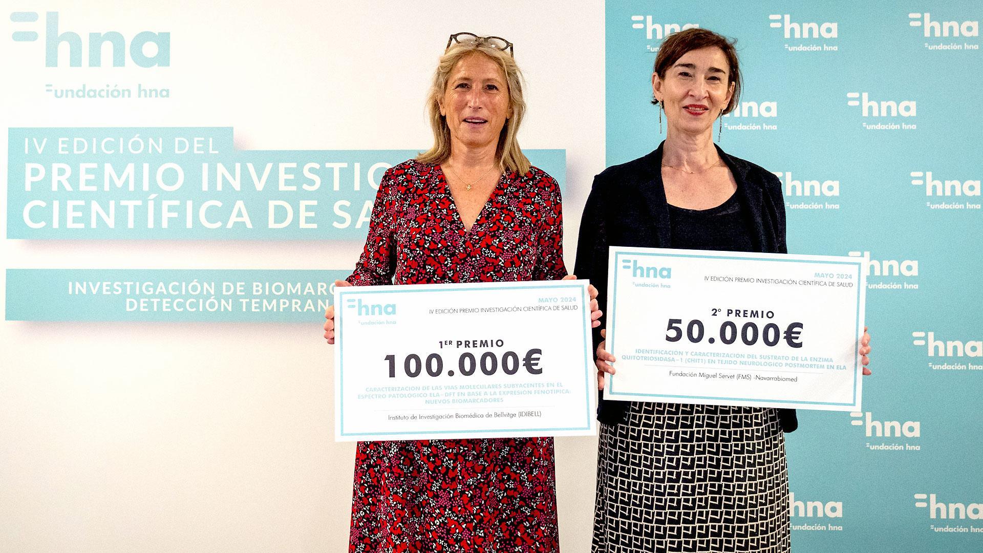 Mónica Povedano Panadés, del Instituto de Investigación Biomédica de Bellvitge (izda.), e Ivonne Jericó Pascual, de la Fundación Miguel Servet (FMS) - Navarrabiomed