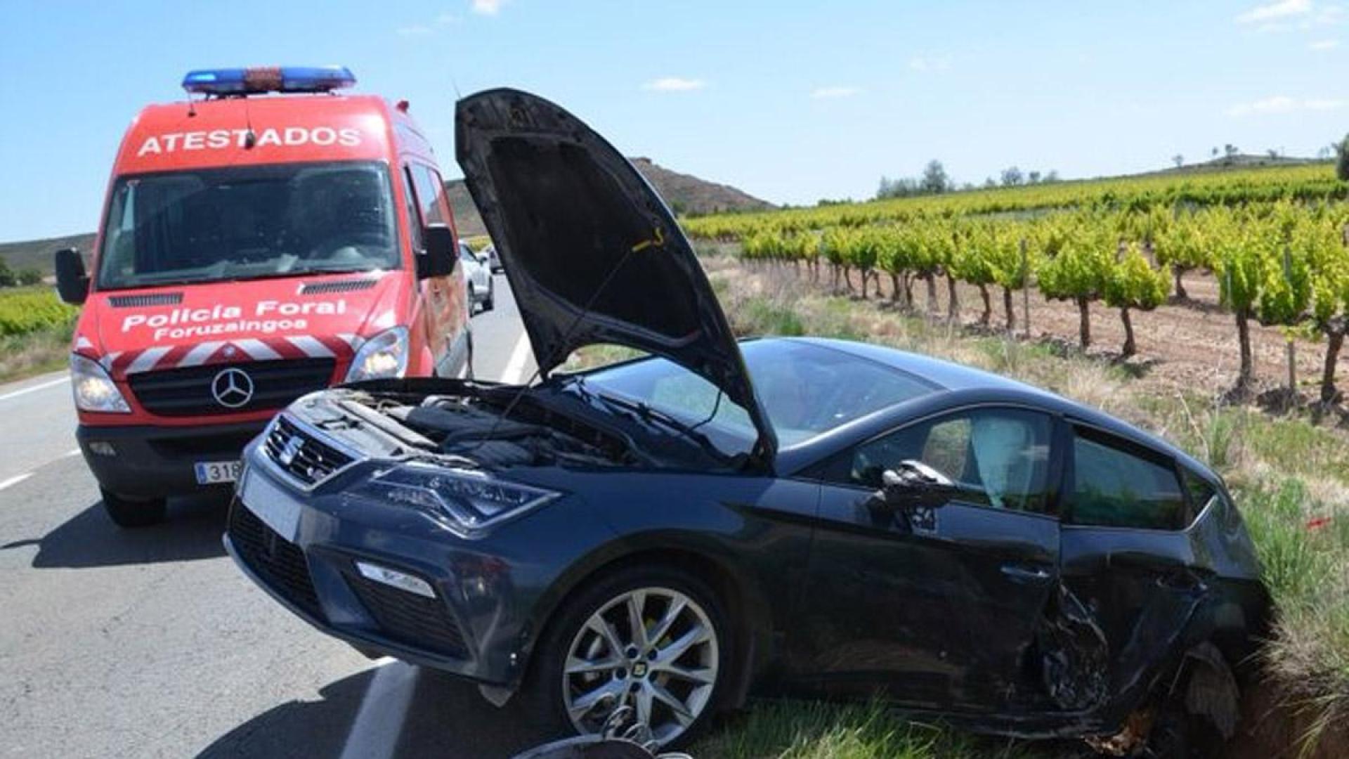 Uno de los accidentes atendidos por Policía Foral el fin de semana