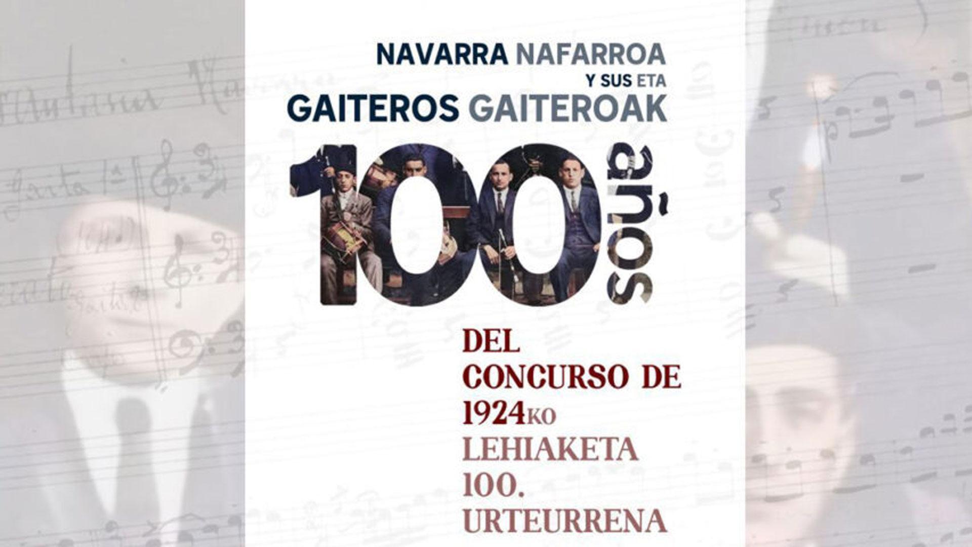 Cartel del ‘Concierto de gaita 1924 – 2024’ que se celebra este viernes en la iglesia de San Saturnino de Pamplona