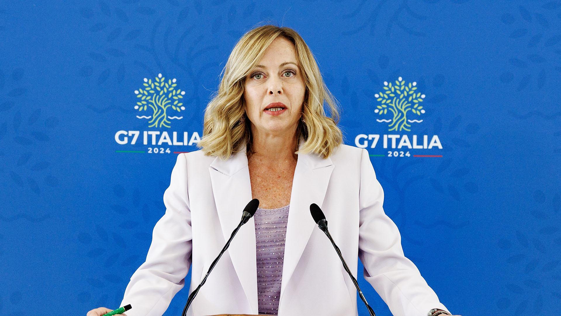 Giorgia Meloni, al término de la cumbre del G7